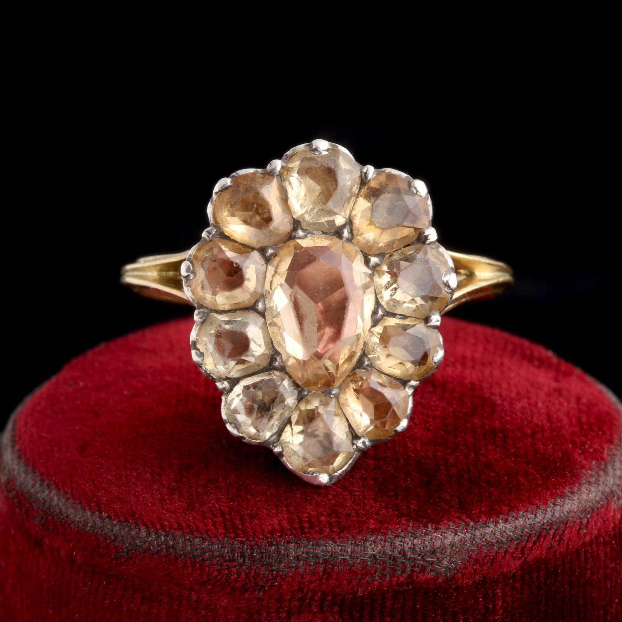 Early 19th Century Portuguese Topaz Cluster Ring