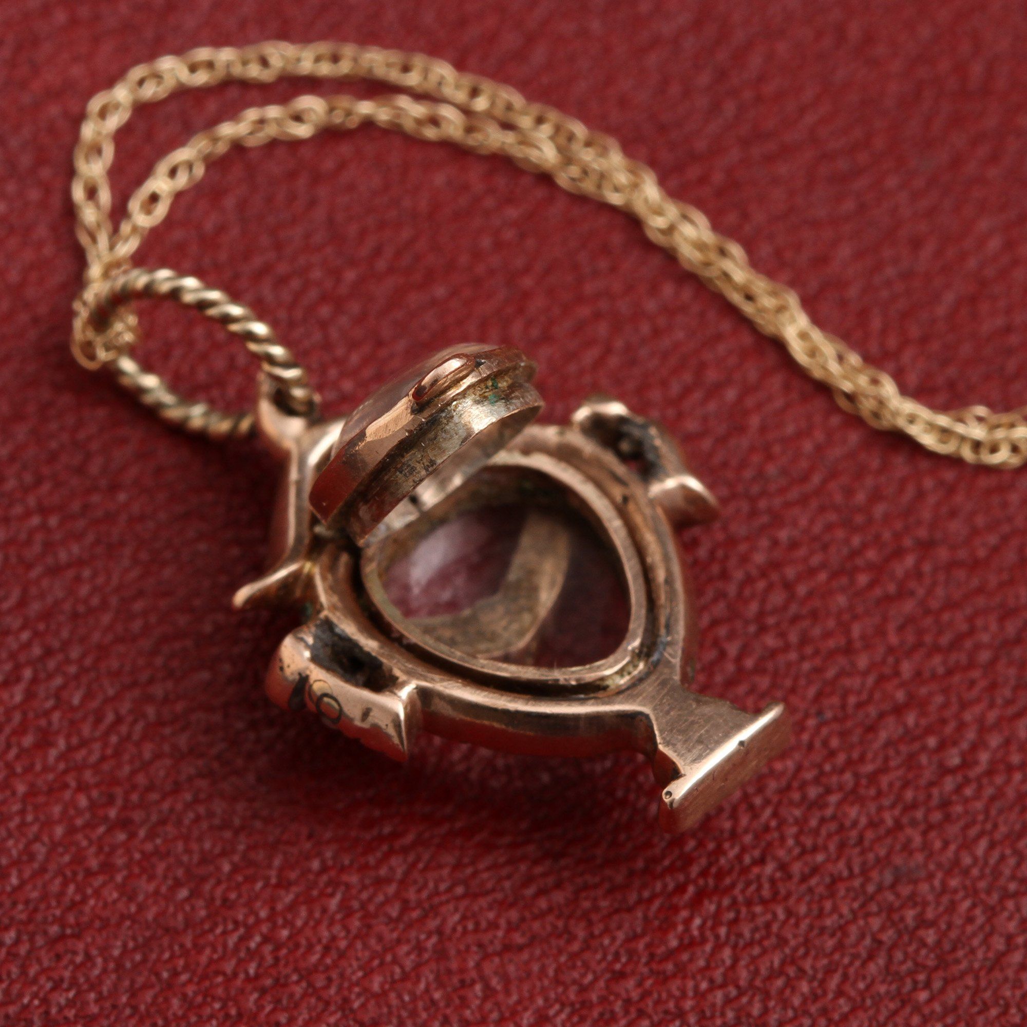 Early Victorian Ruby, Garnet and Pearl Urn Locket
