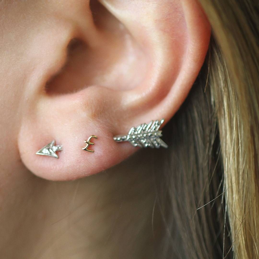 Archery Earring (14k Gold with Diamonds)