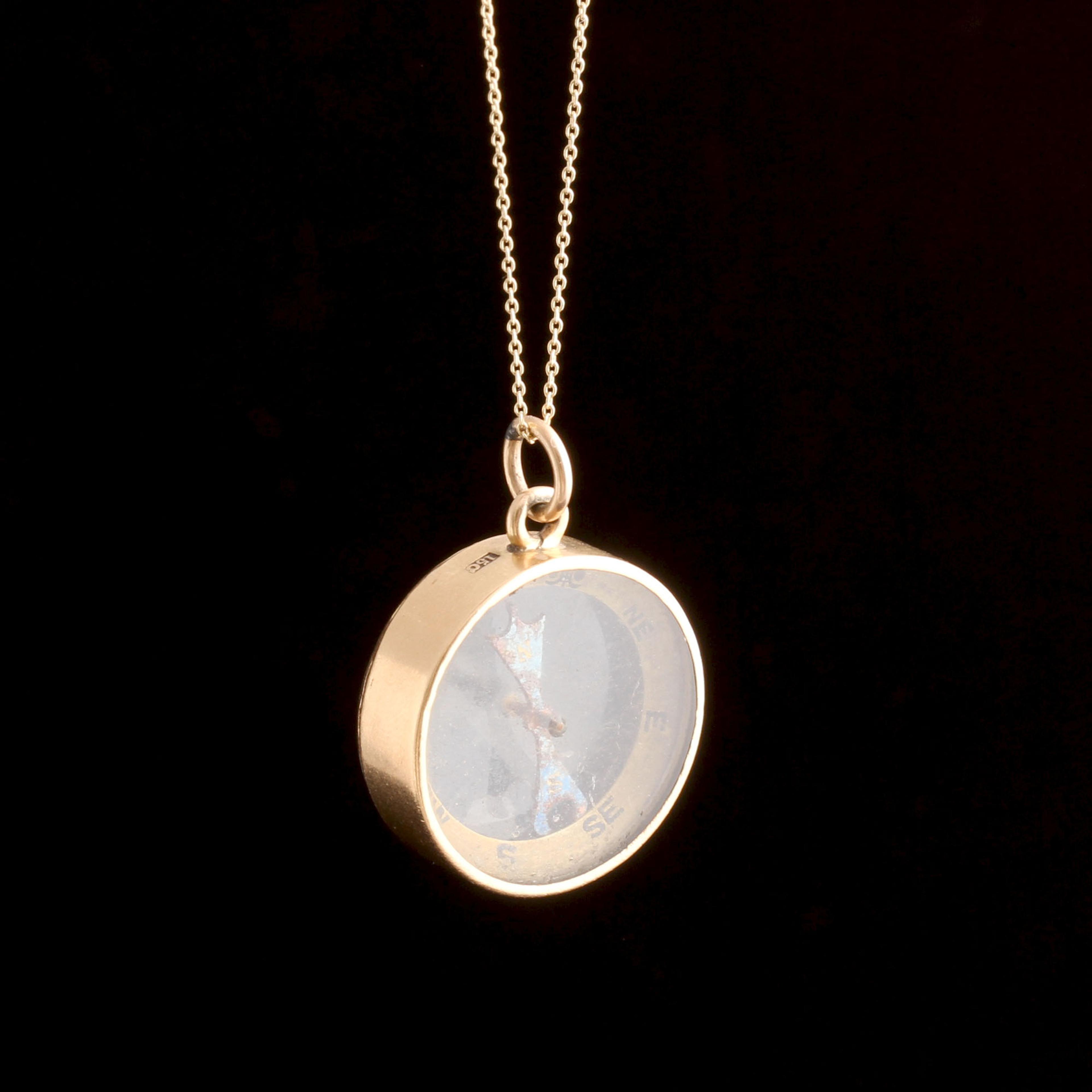 Late Victorian 15k Gold Compass Necklace