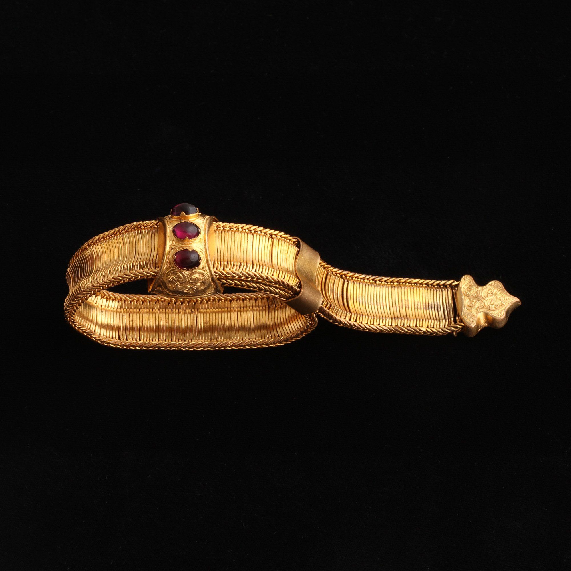 Georgian Pinchbeck & Garnet Bracelet