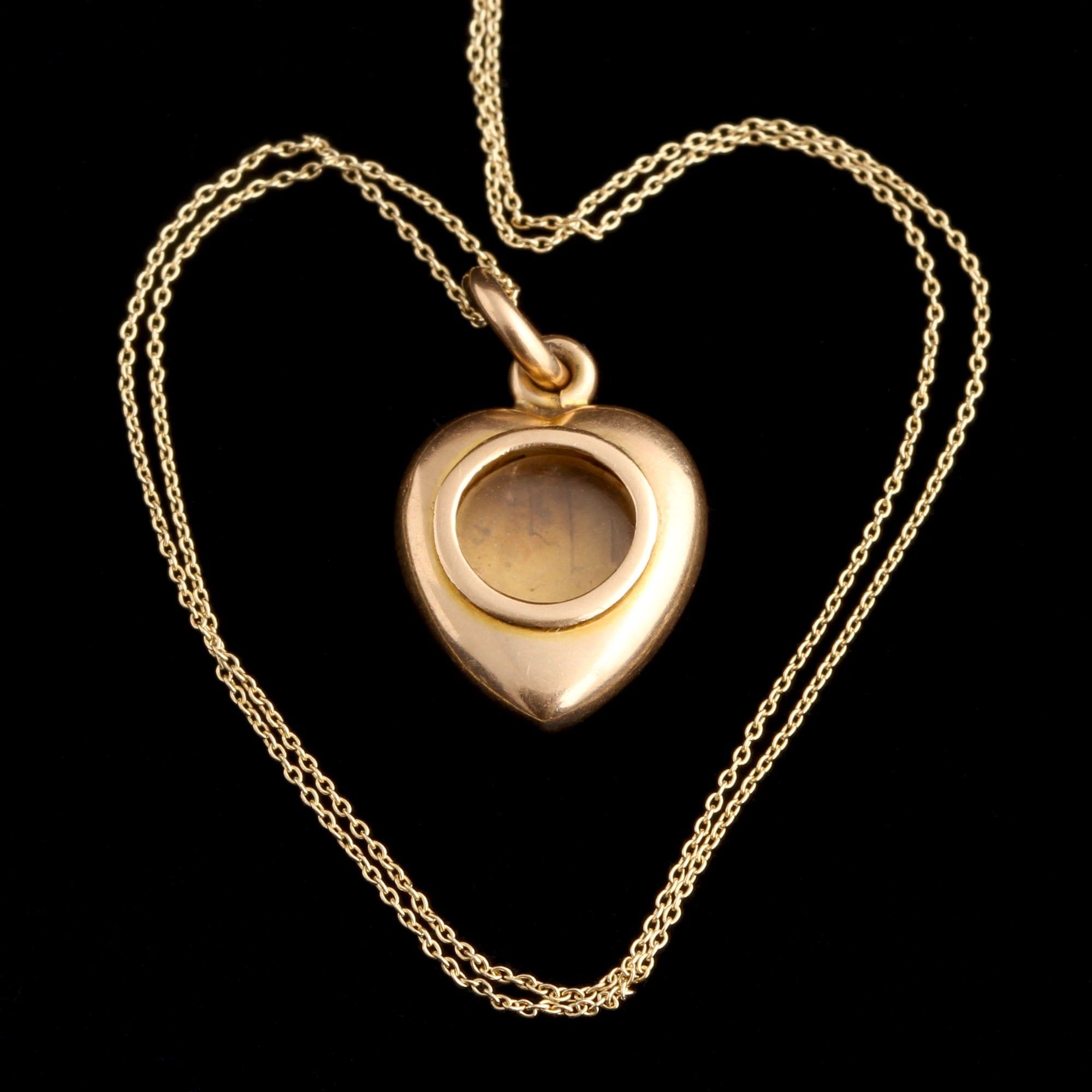 Back side Detail of Victorian Gold Heart Locket