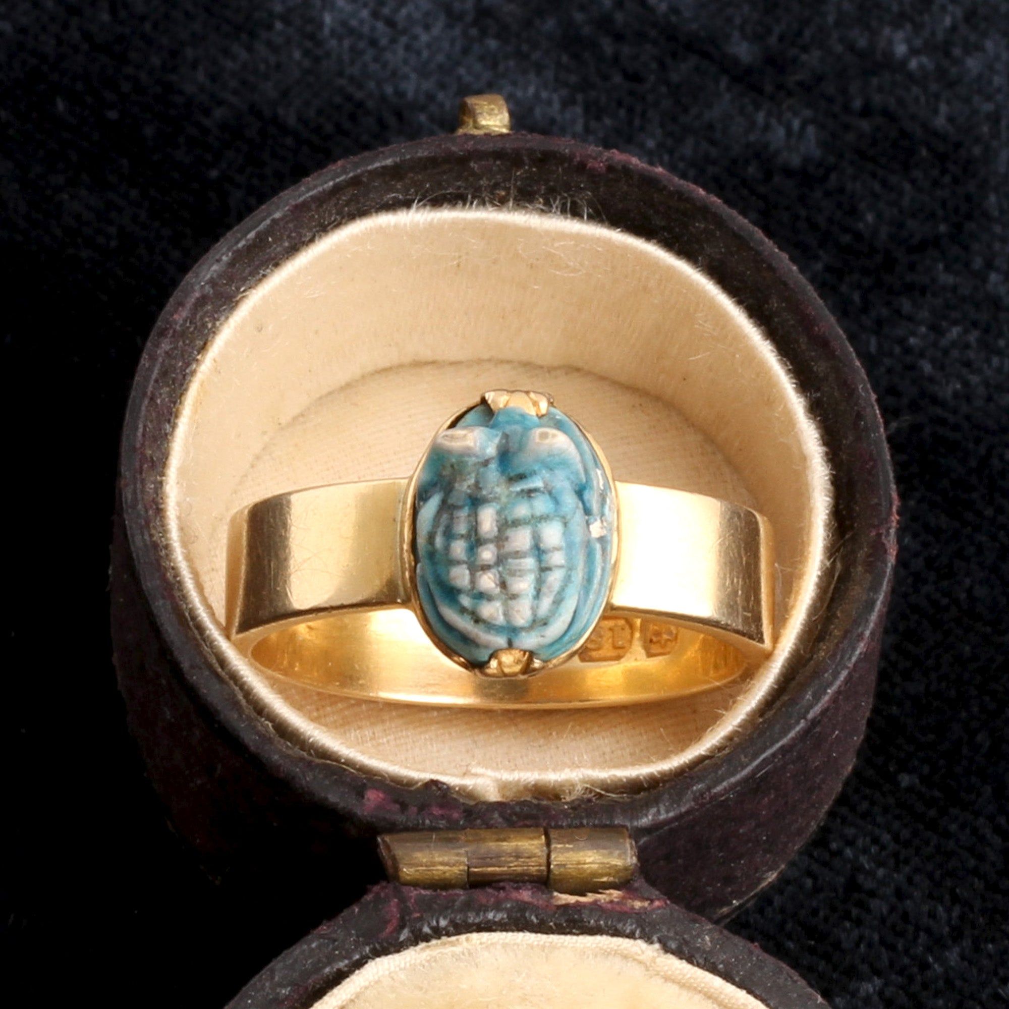 Victorian Faience Frog Mizpah Ring