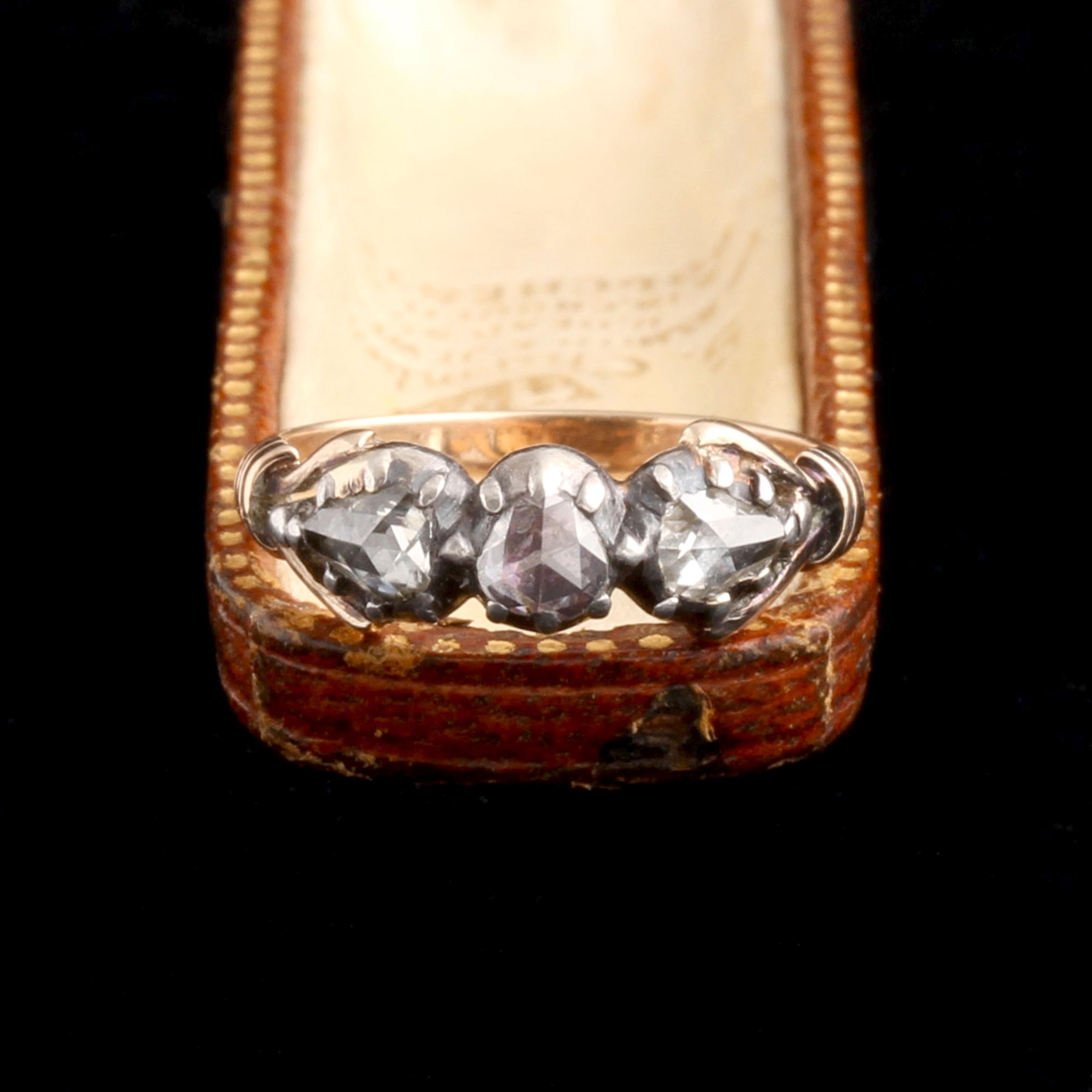 Detail of Georgian Three Stone Diamond Ring