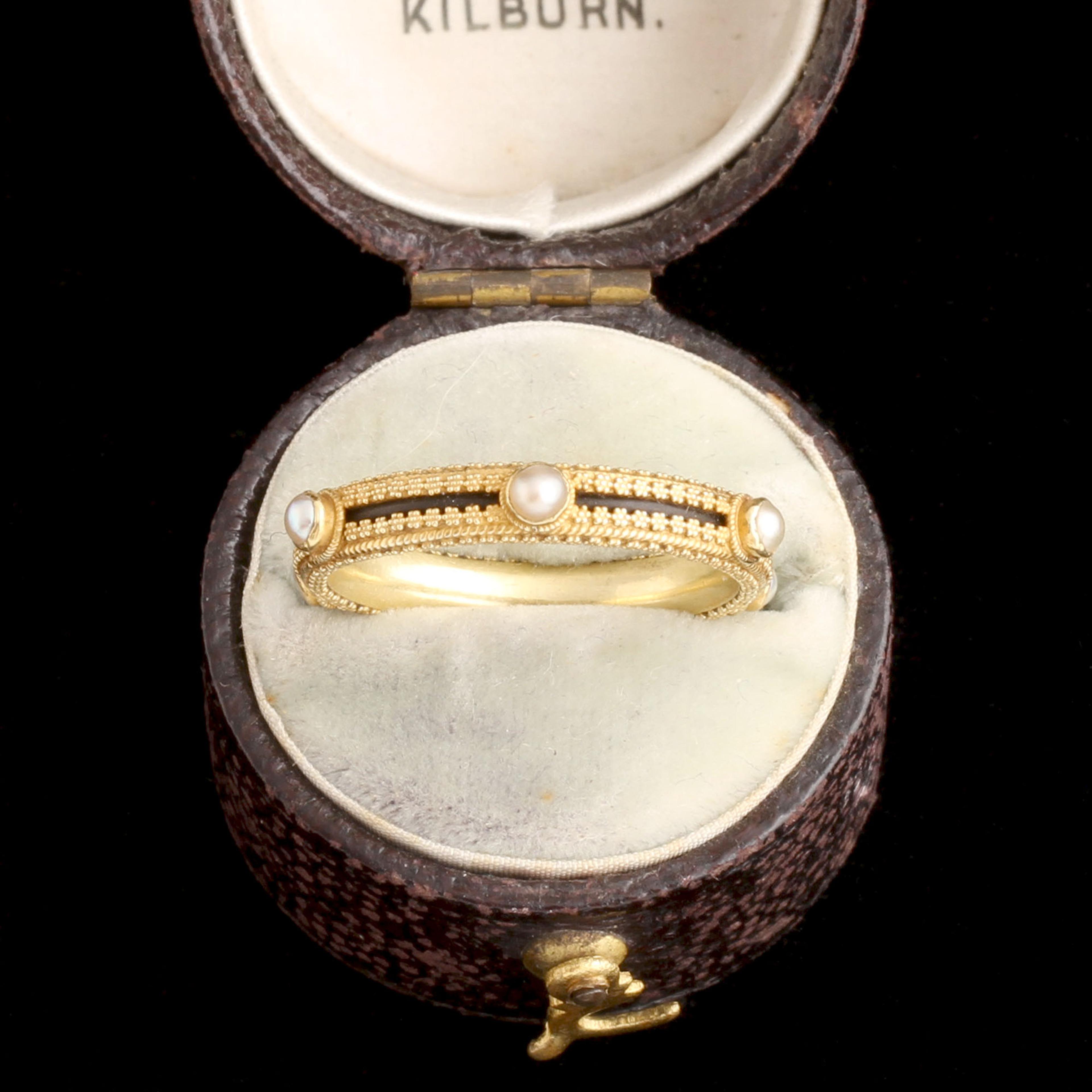 Victorian Pearls & Granulation Elephant Hair Ring