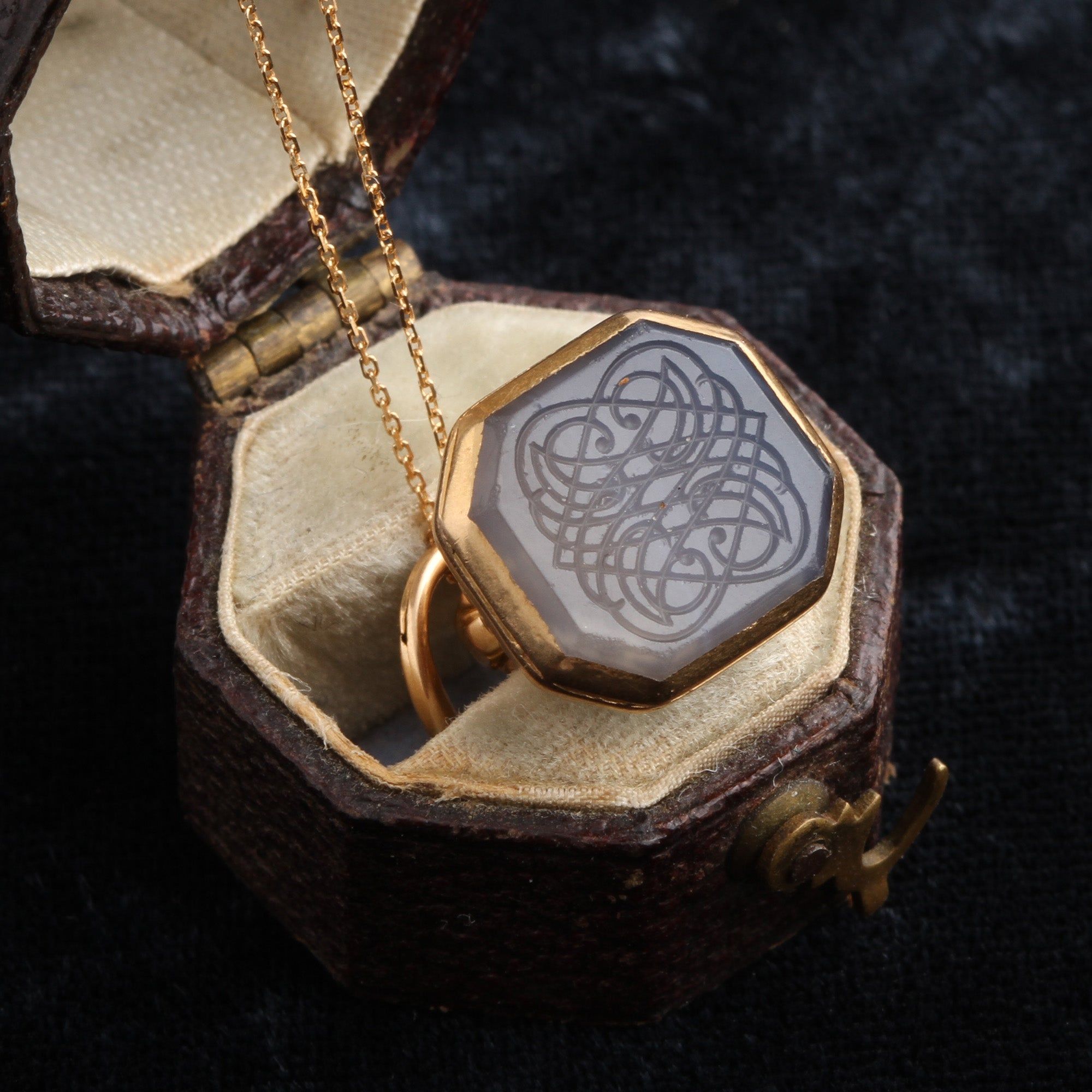 Georgian Chalcedony Cipher Seal Fob