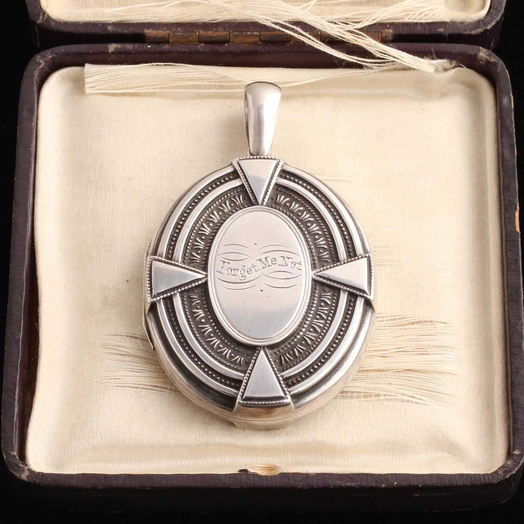 Victorian Forget Me Not Silver Locket