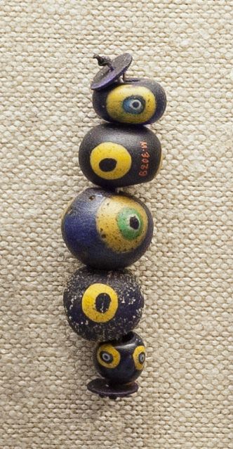 String of 5 Eyed Beads from 12th century Egypt, The Metropolitan Museum of Art.