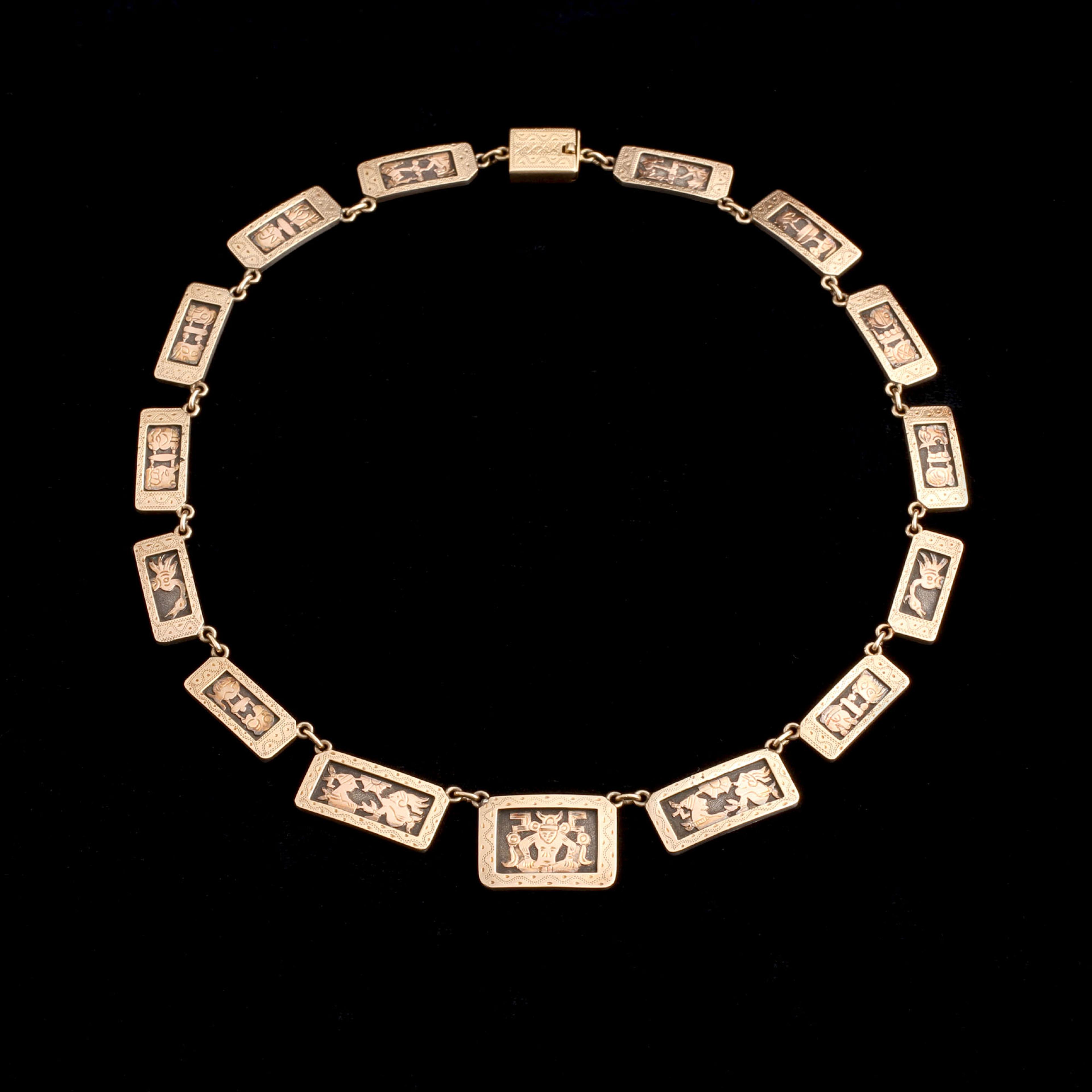 Victorian Aztec Pictograph Souvenir Collar