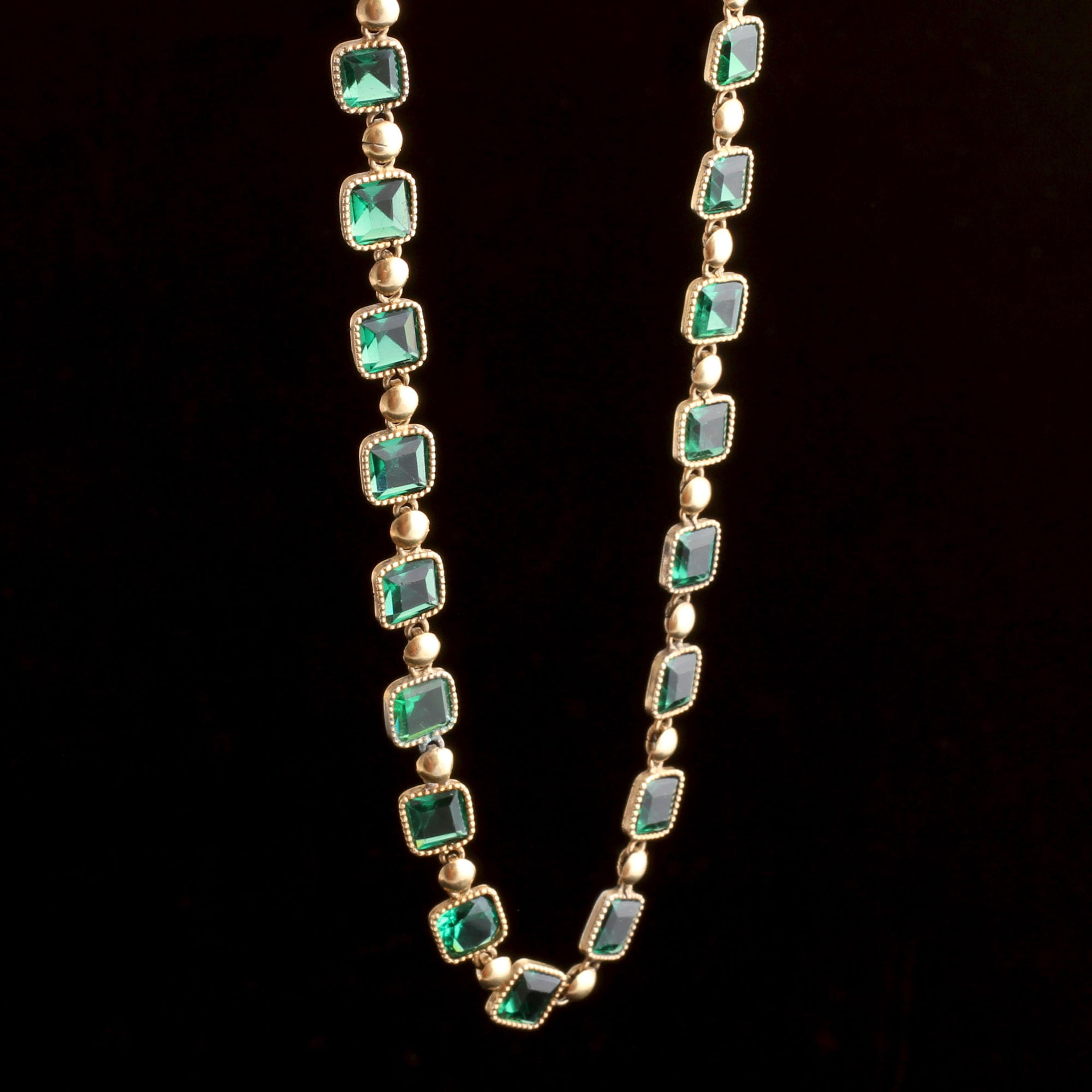 Victorian Green Paste Necklace