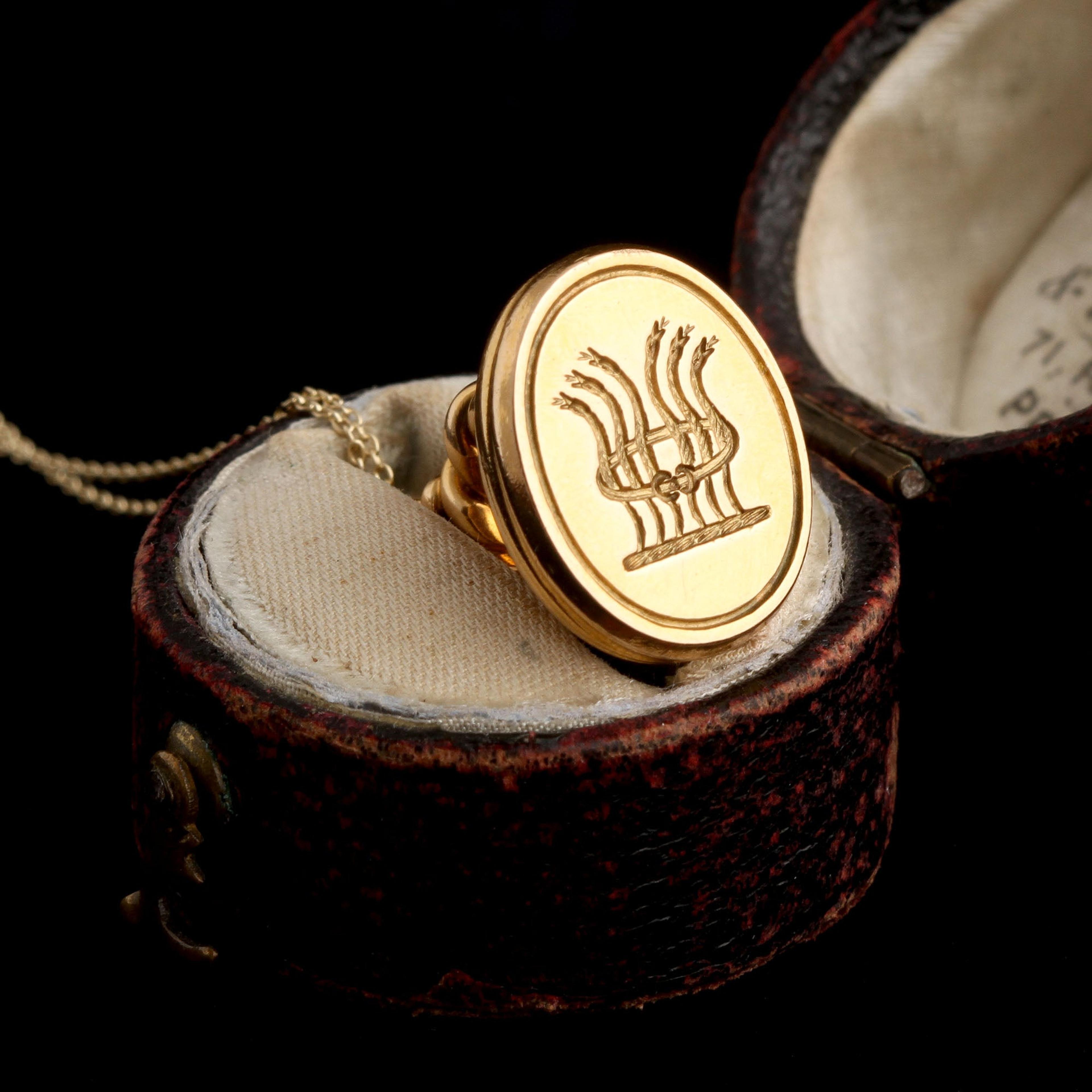 Detail of Victorian Six Serpents Wax Seal Necklace