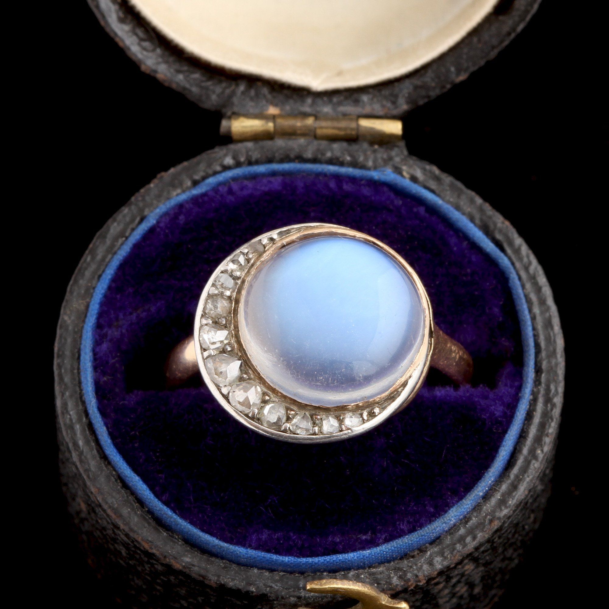 Victorian Moonstone & Diamond Celestial Ring