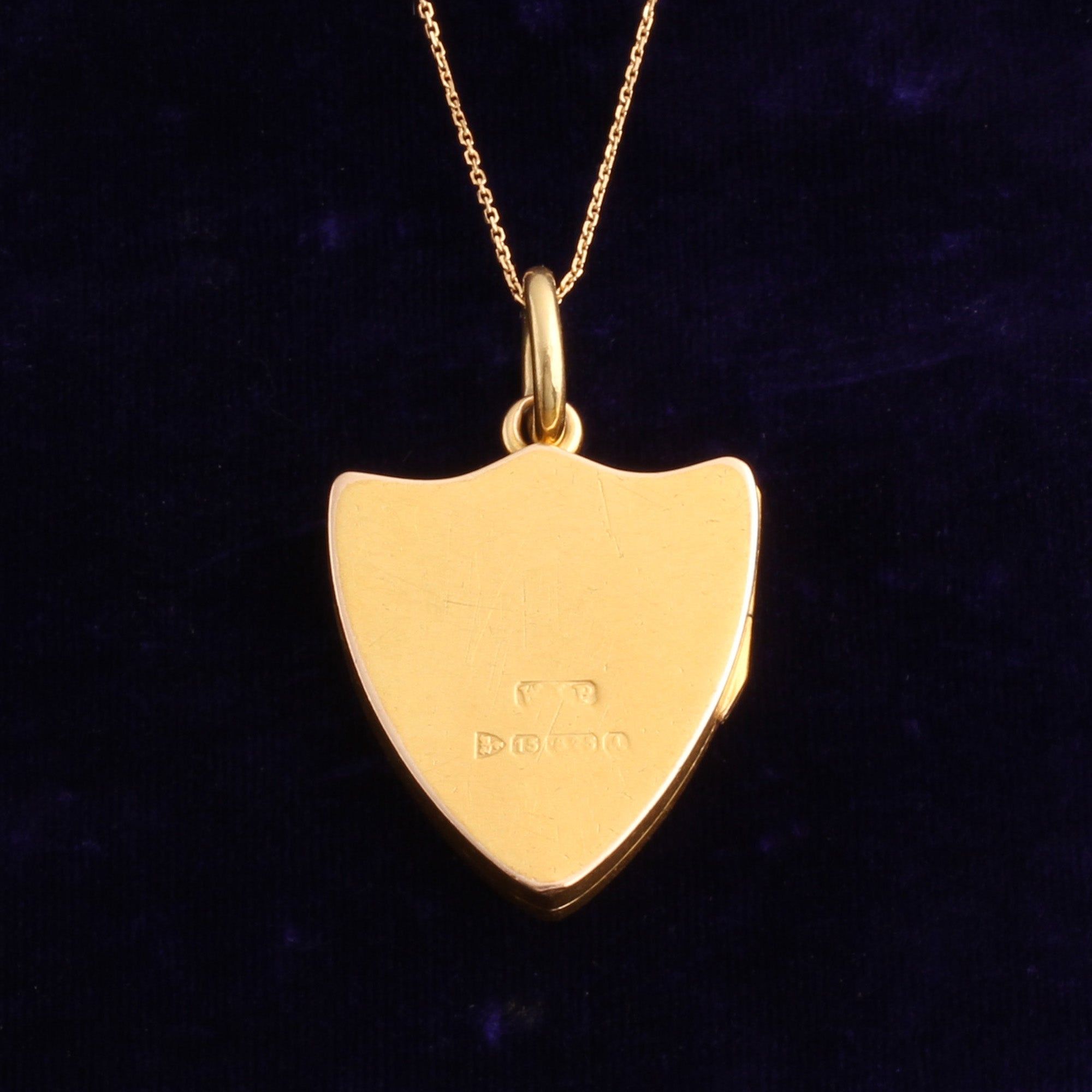 Edwardian Old Cut Diamond Shield Locket