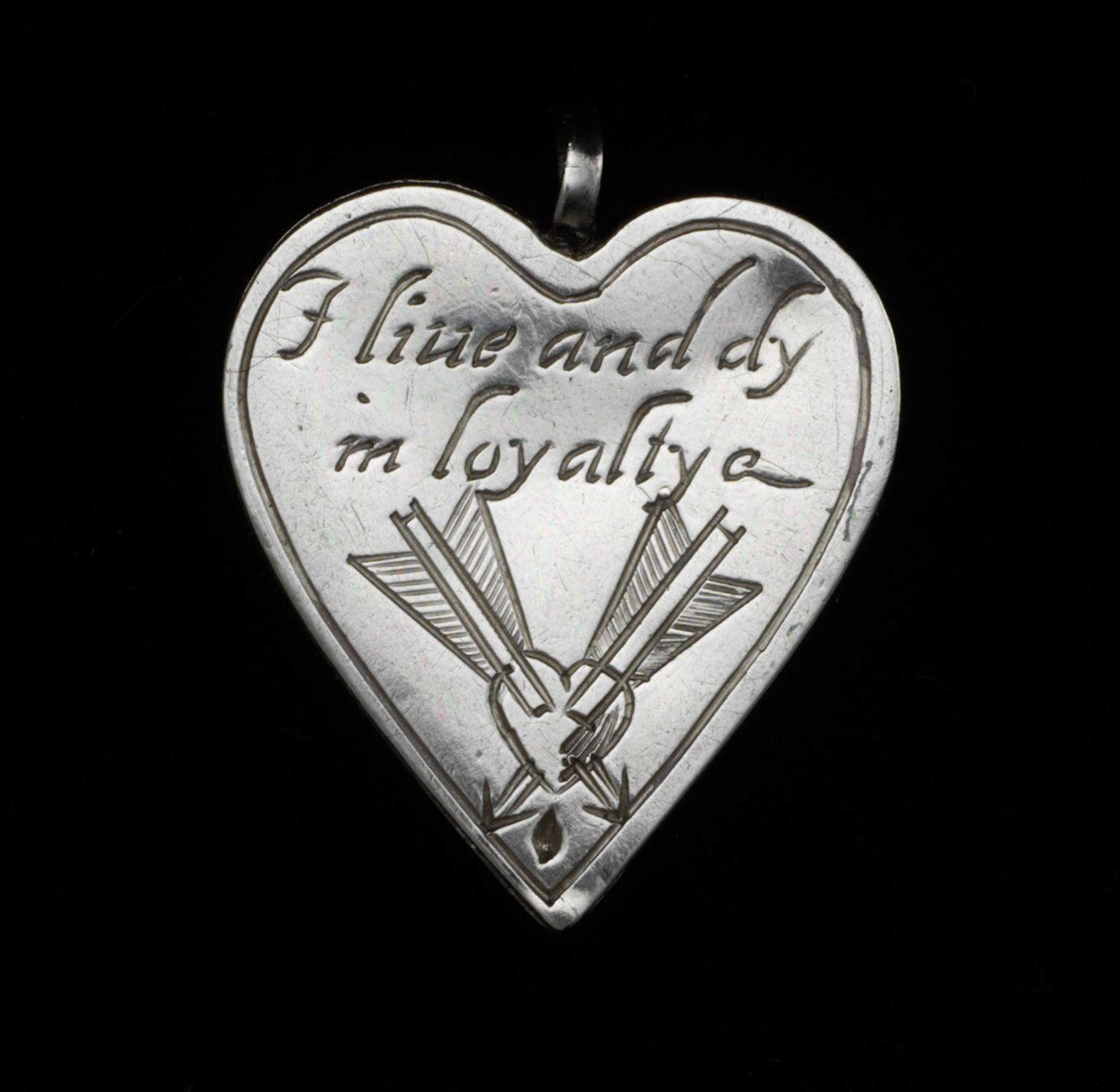 Following the execution of Charles I in 1649, commemorative jewelry, like this heart, was made for royalists as a sign of allegiance, 1649. The Victoria & Albert Museum.