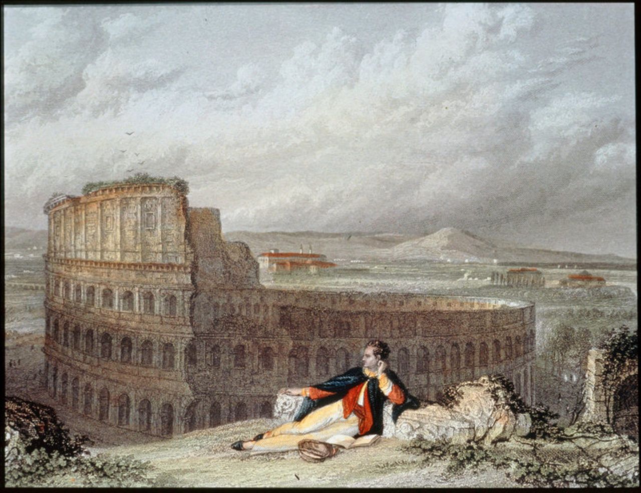 Lord George Byron contemplating the Colosseum in Rome by Arthur Willmore