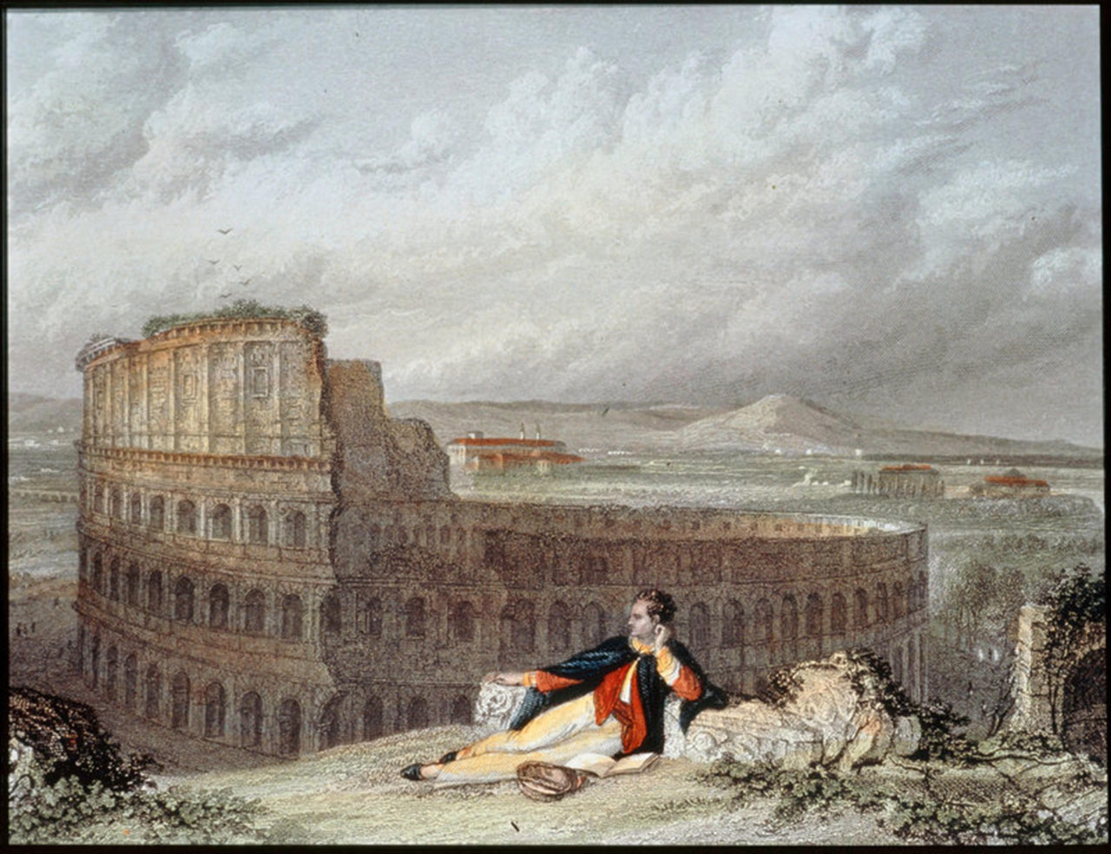 Lord George Byron contemplating the Colosseum in Rome by Arthur Willmore