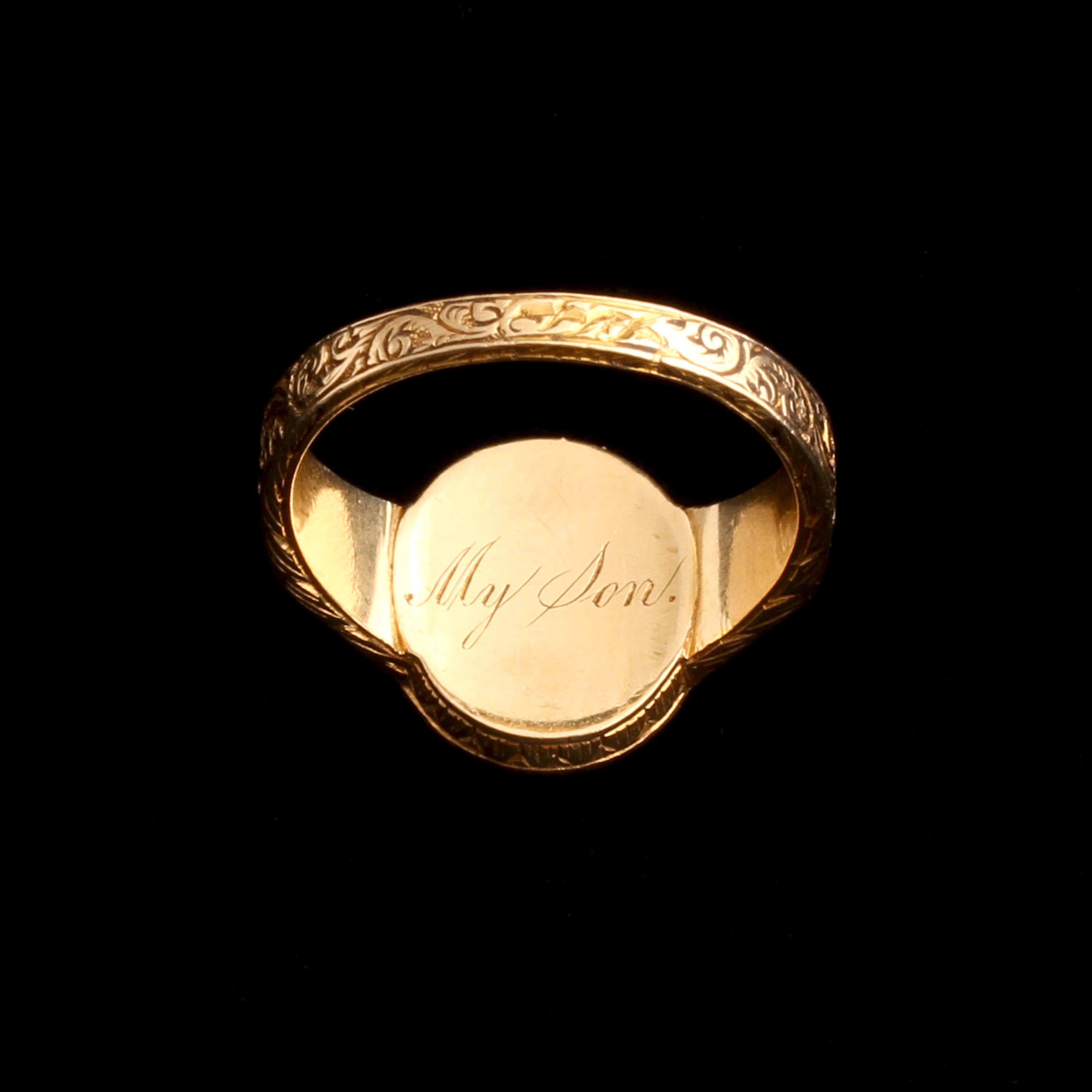 Georgian "My Son" Portrait Miniature Ring