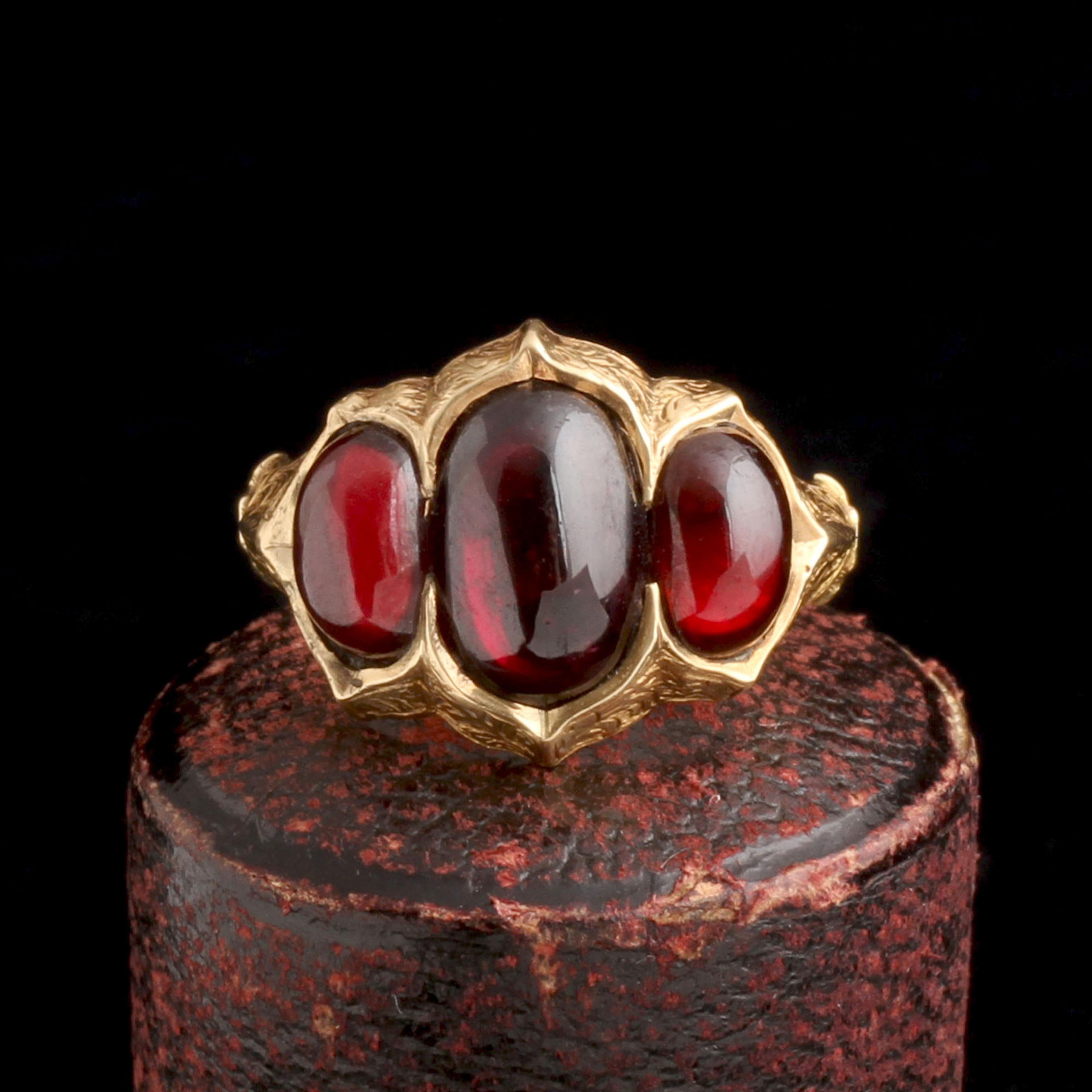 Gothic Revival Garnet Ring