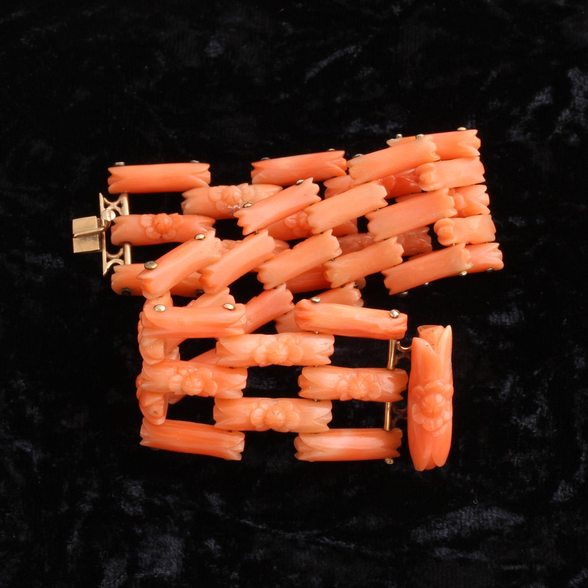 Victorian Carved Coral Bracelet