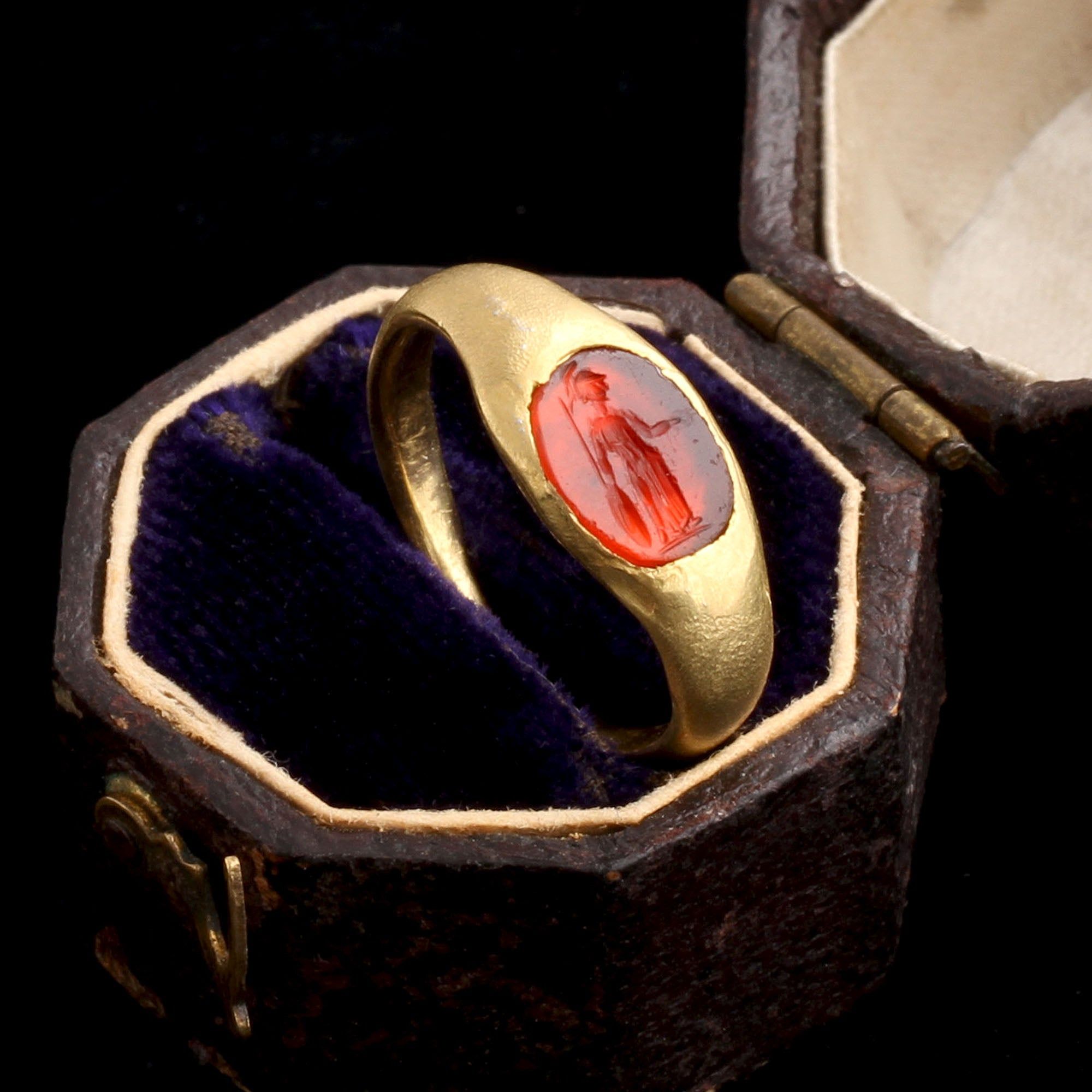 Ancient Roman Minerva Intaglio Ring