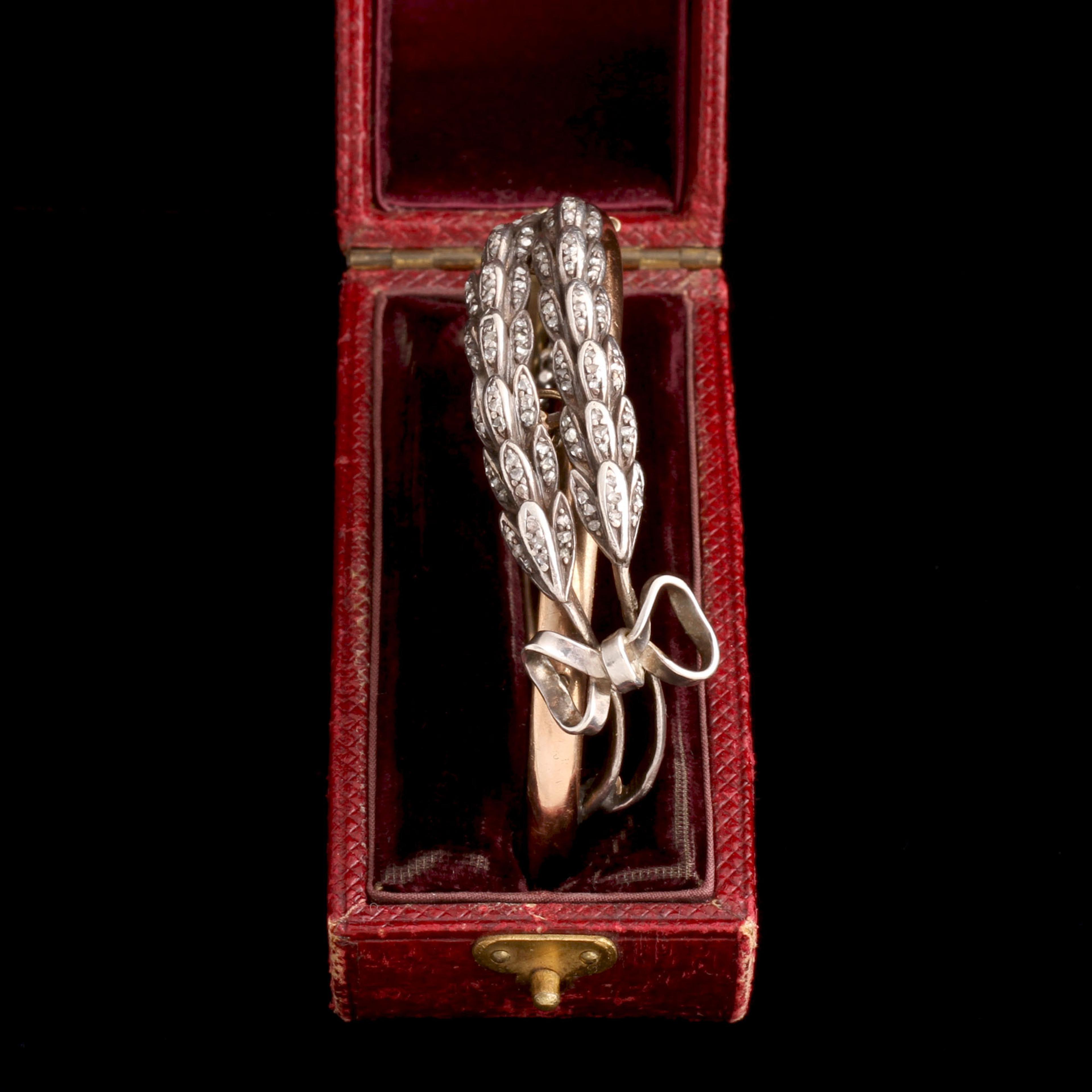 Late 19th Century Diamond Wheat Sheaves Bangle