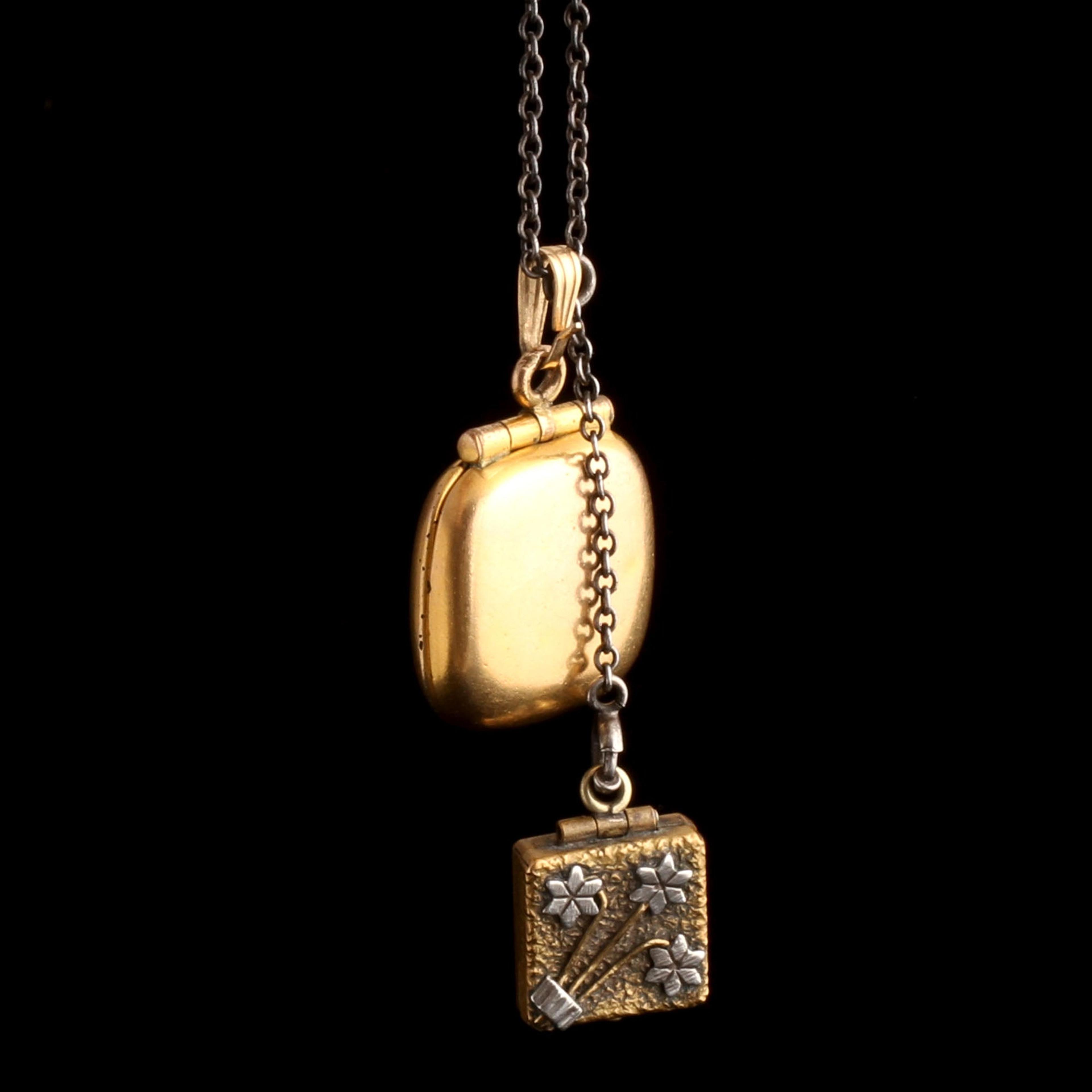 Double Antique Locket Necklace