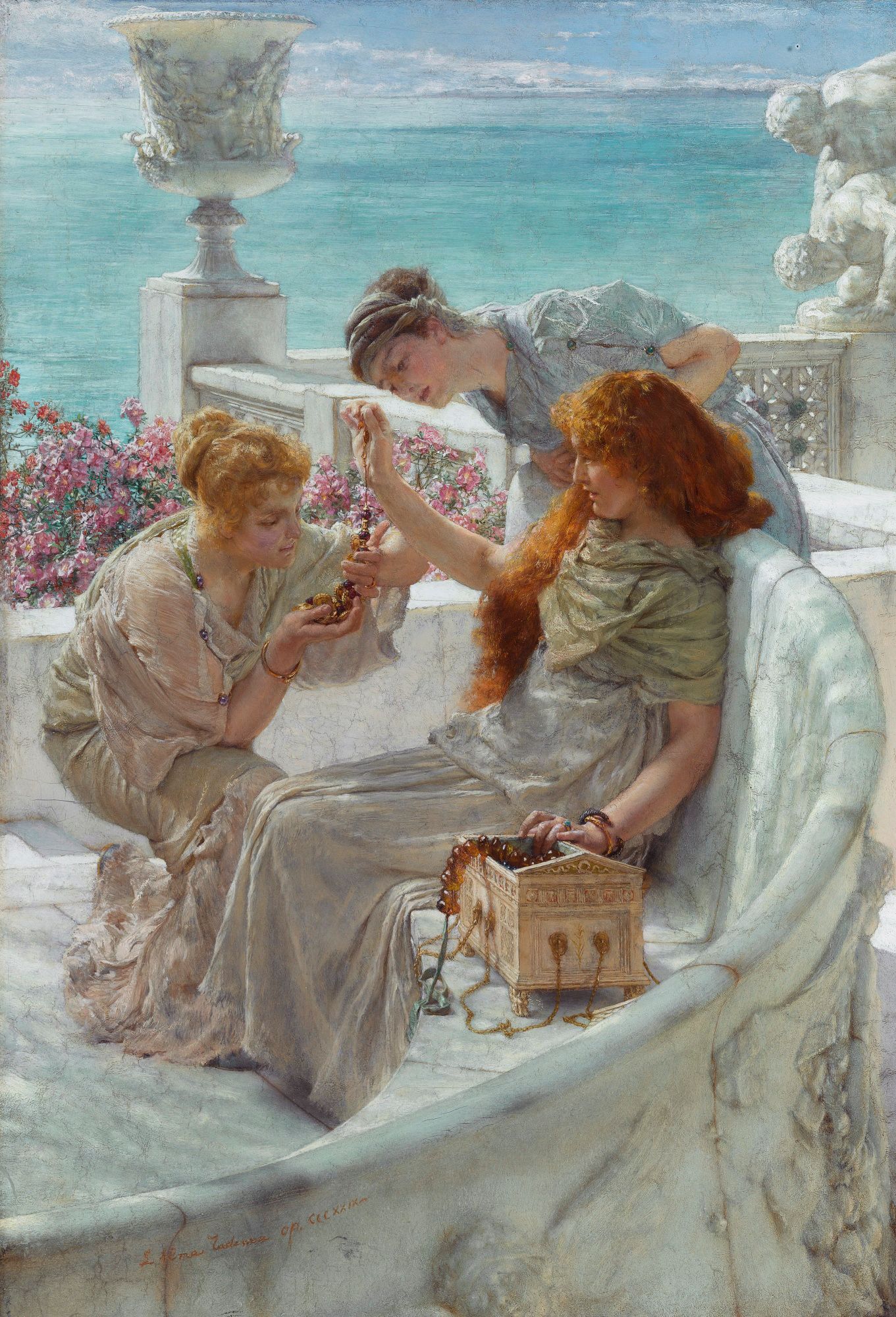 Fortune's Favorite by Lawrence Alma, 1895 (Showing off possibly amber or ambergris beads.)