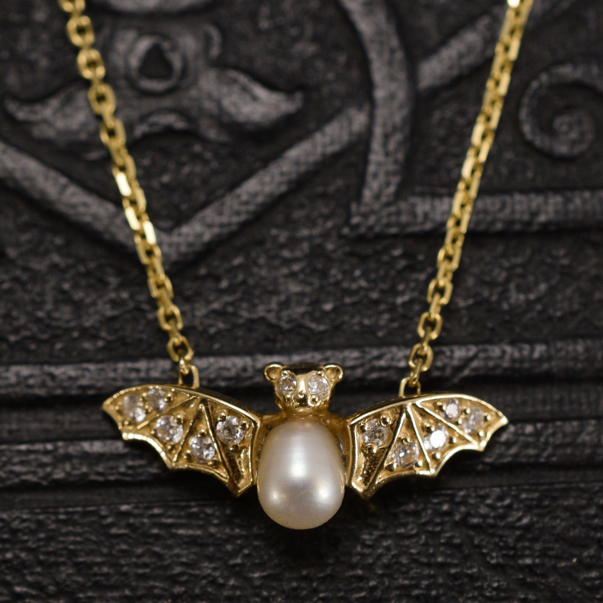 jeweled bat necklace