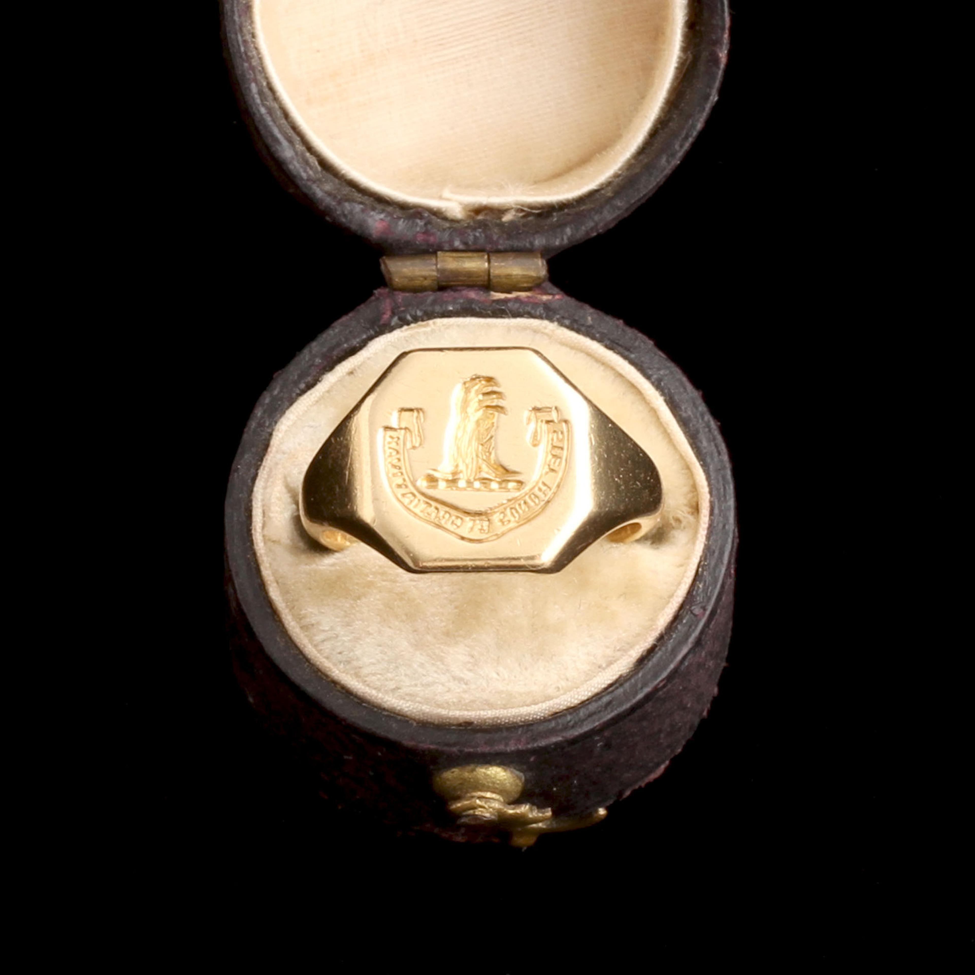 Detail of 1930s "Stet Honos et Gratia Vivax" Signet Ring