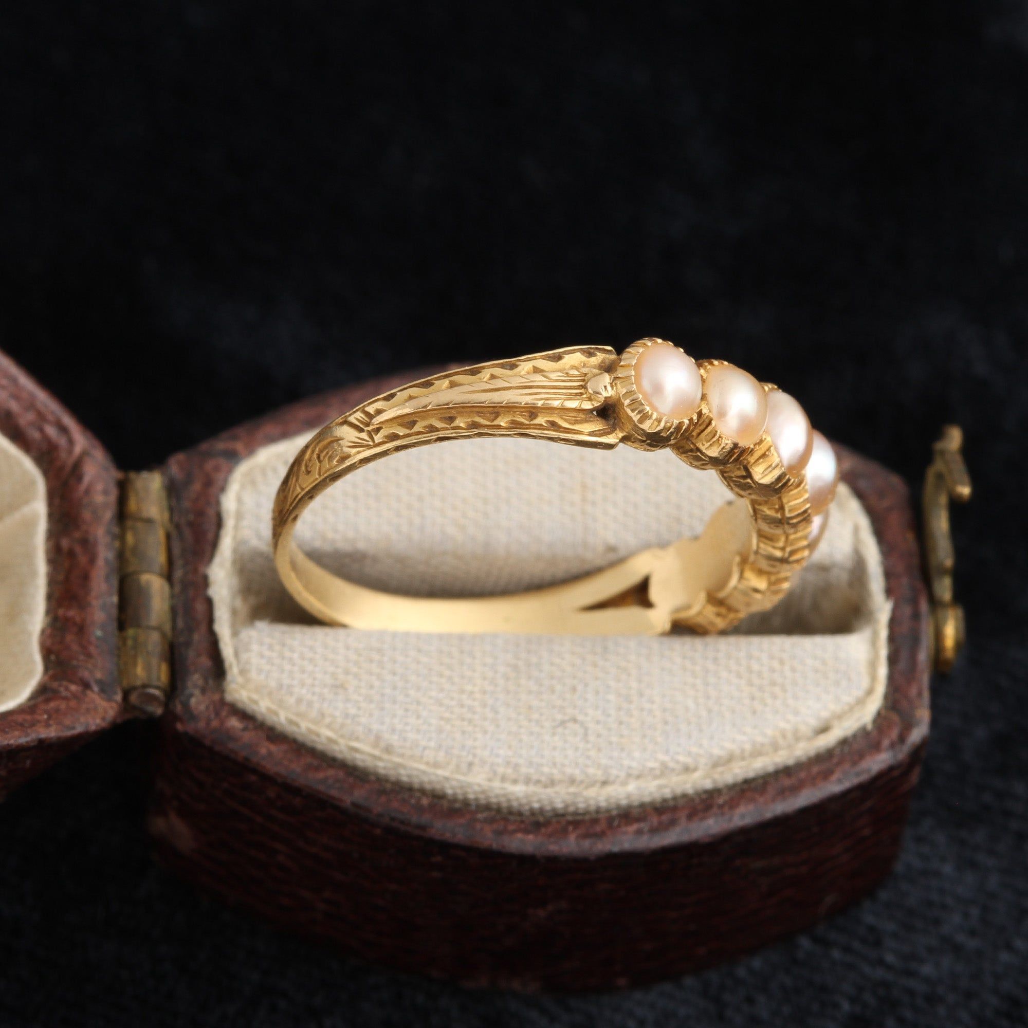 Mid Victorian Pearl Half Hoop