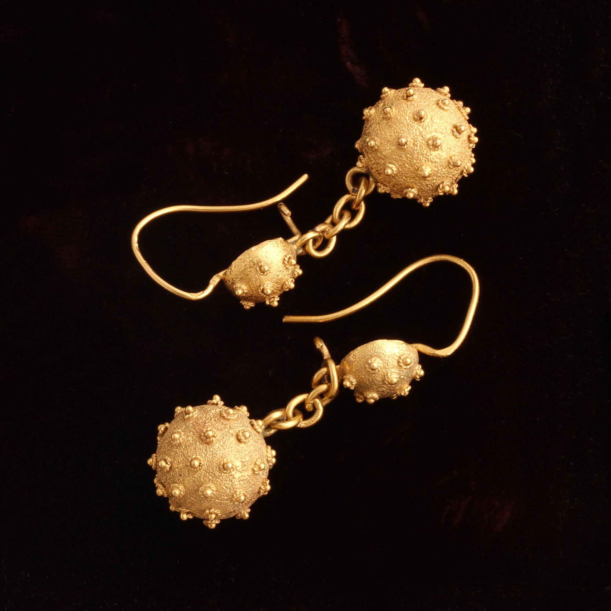 Victorian Gold Mace Earrings
