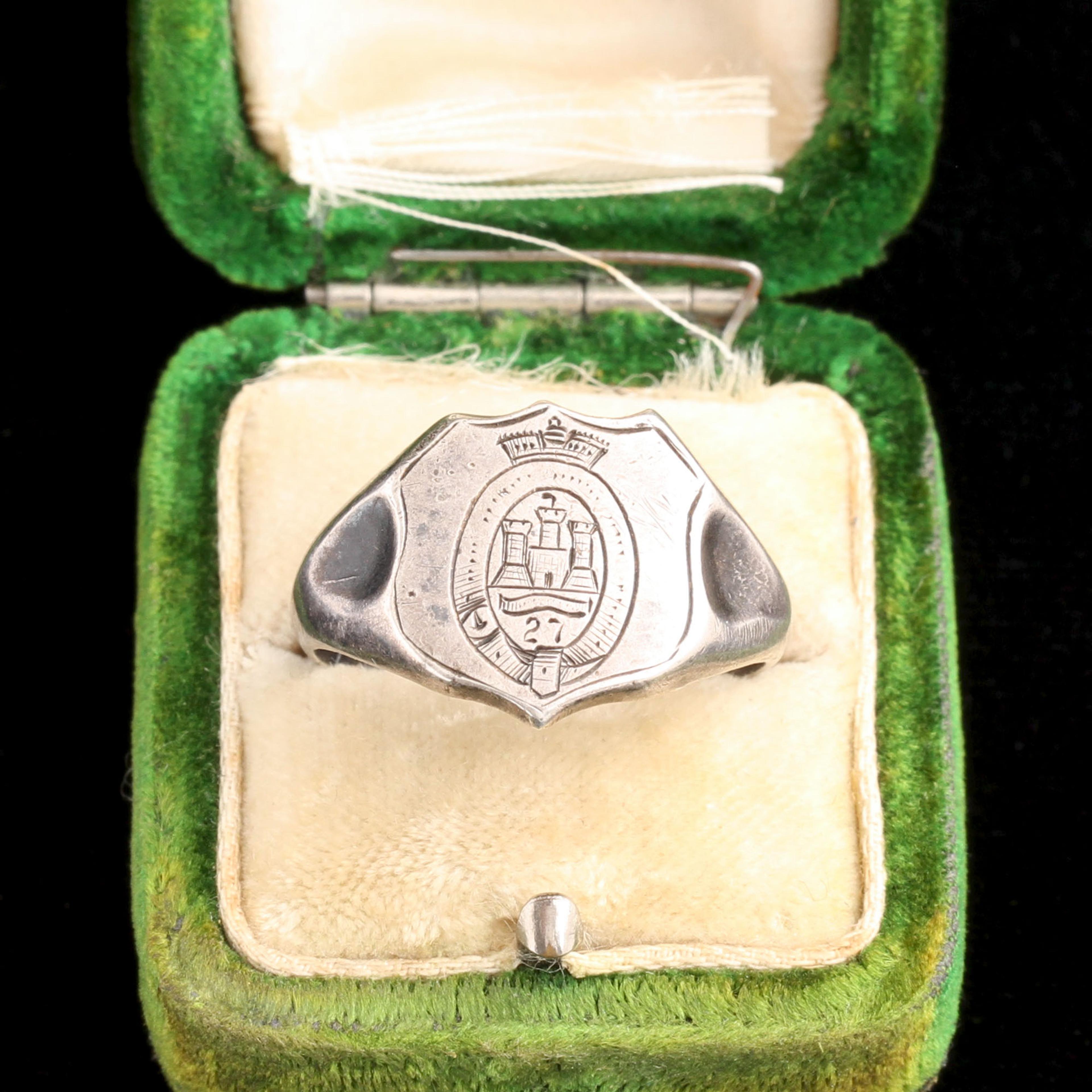 Edwardian 27th Regiment of Foot Silver Signet Ring