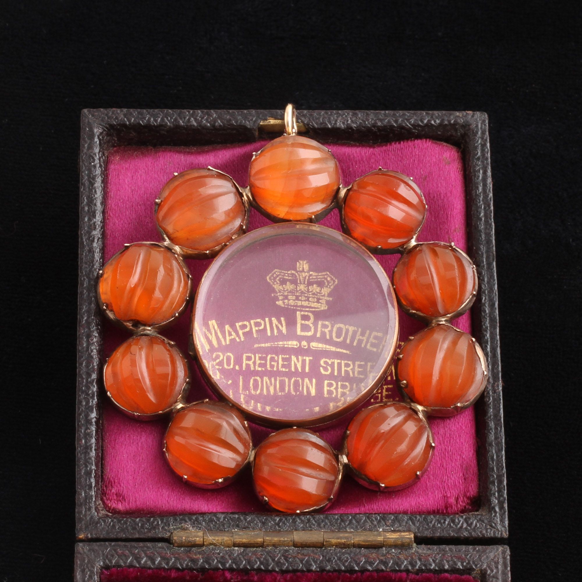 Victorian Carved Carnelian Framed Locket