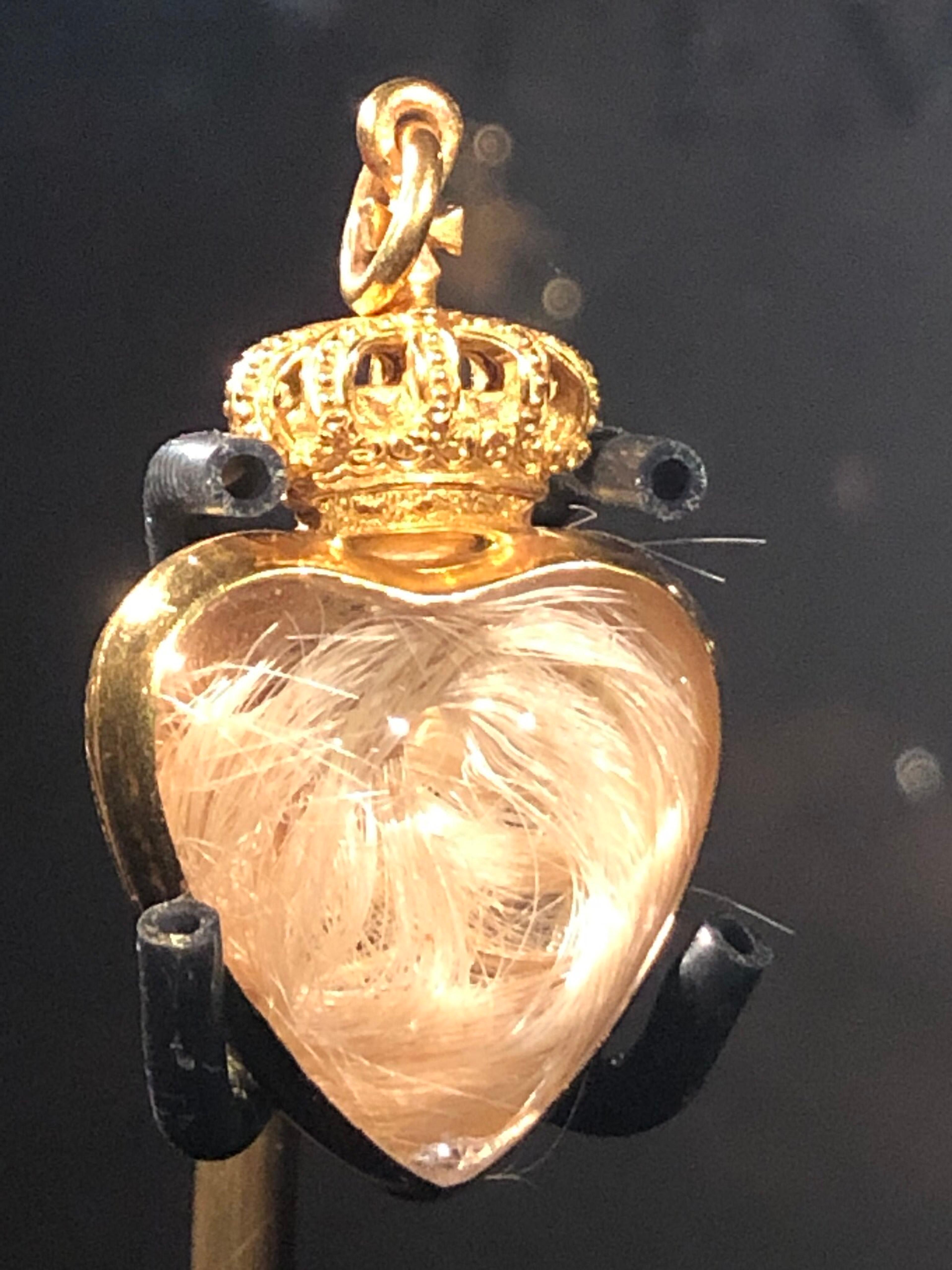 a heart-shaped locket containing Prince Albert's hair when he was a child sent to Queen Victoria by his nurse in 1867,