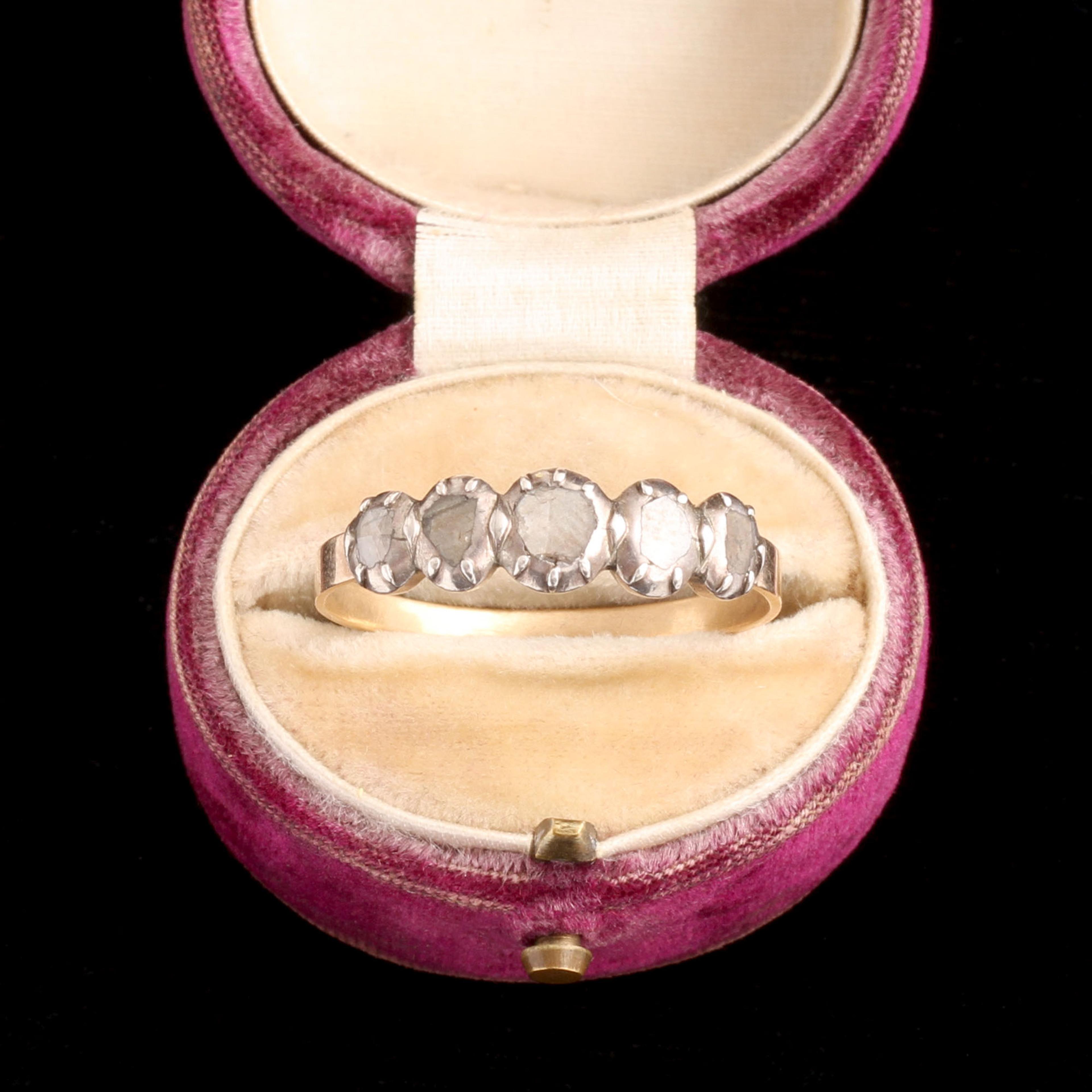 Early 19th Century Rose Cut Diamond Half Hoop