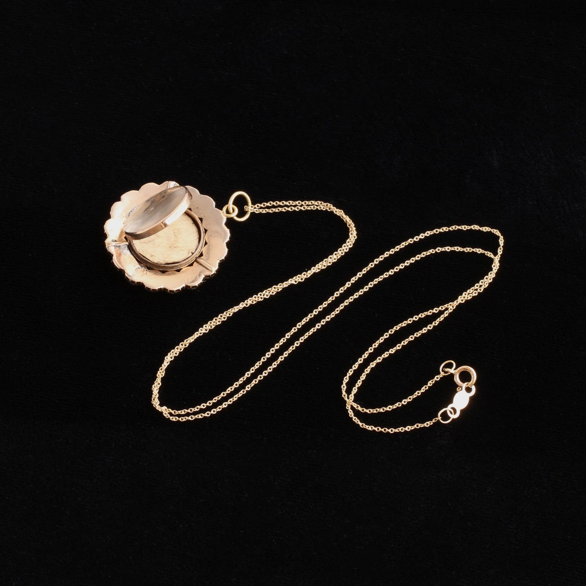 Early Victorian Pearl Locket Necklace