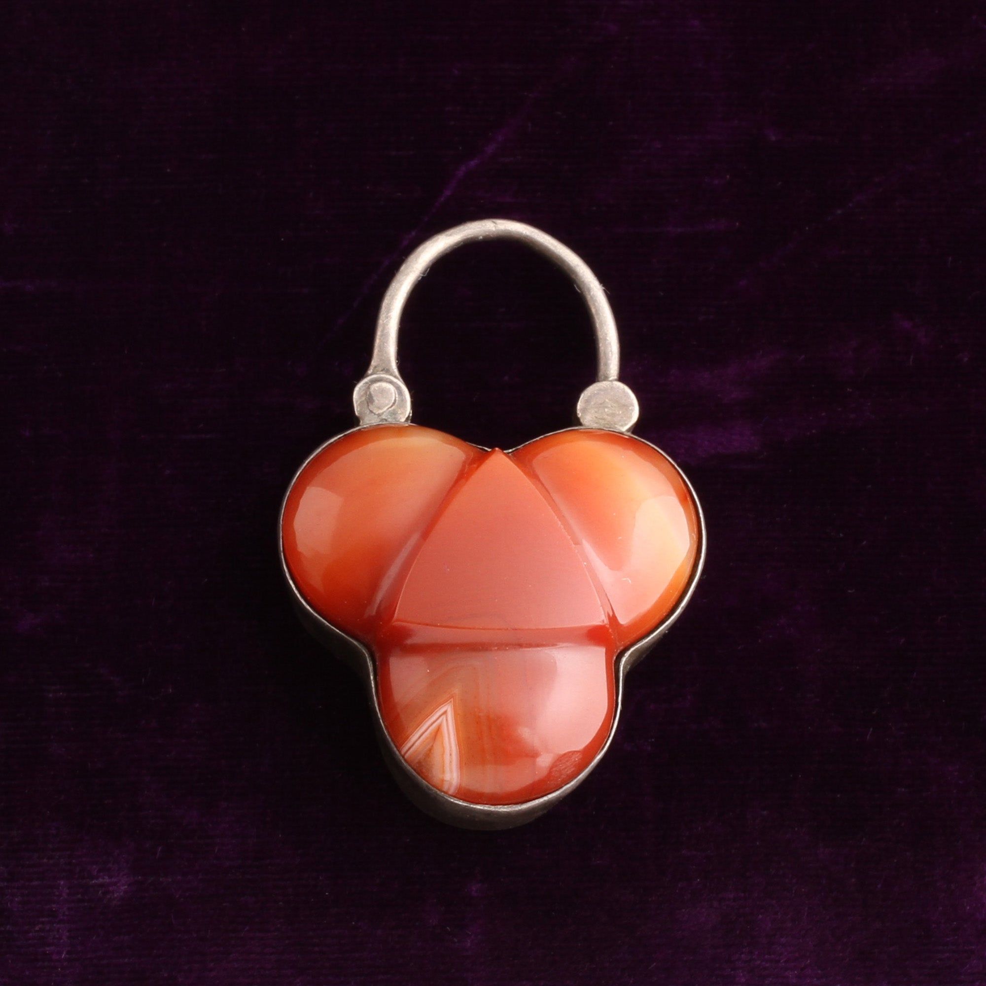 Victorian Carnelian Clover Padlock