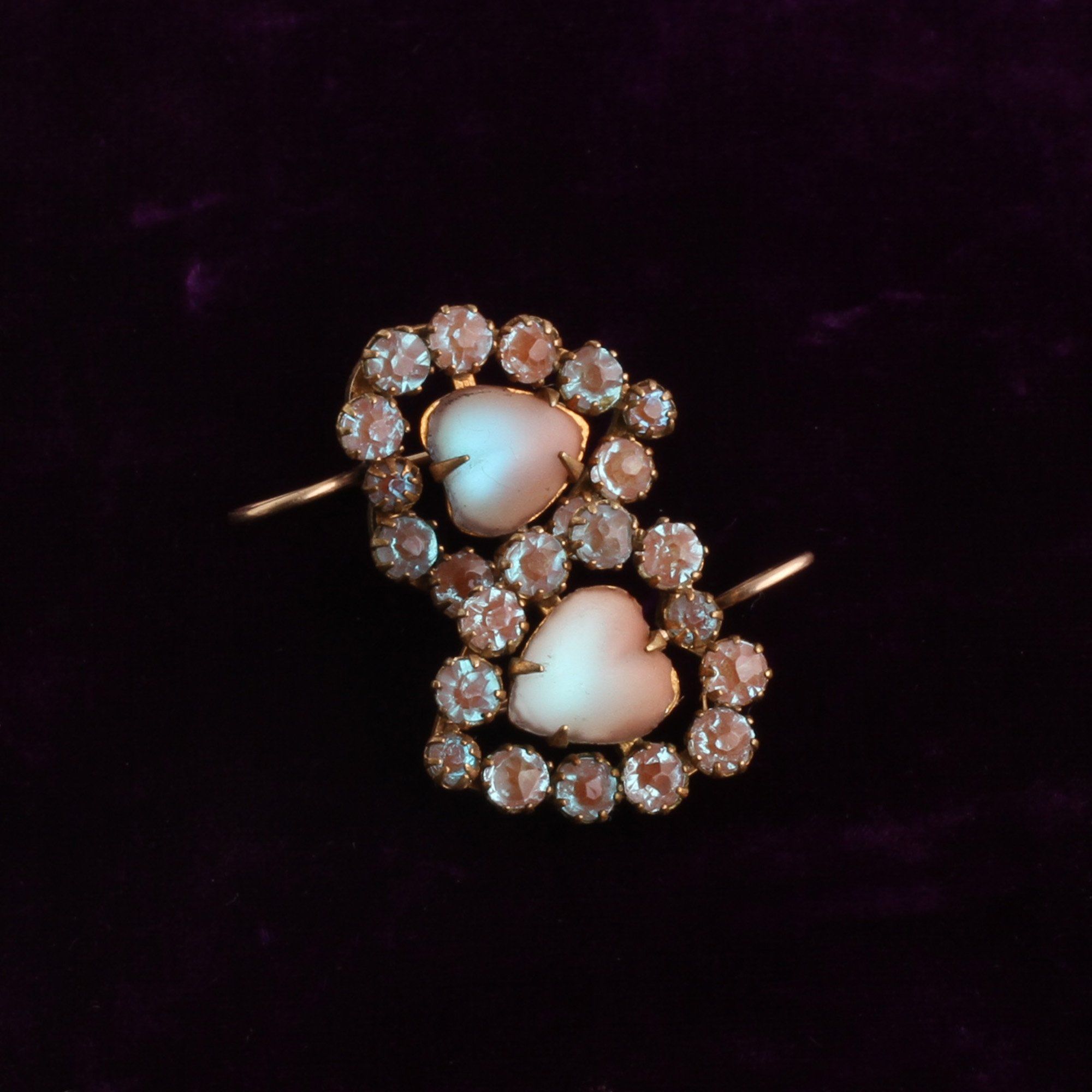Late Victorian Saphiret Heart Earrings