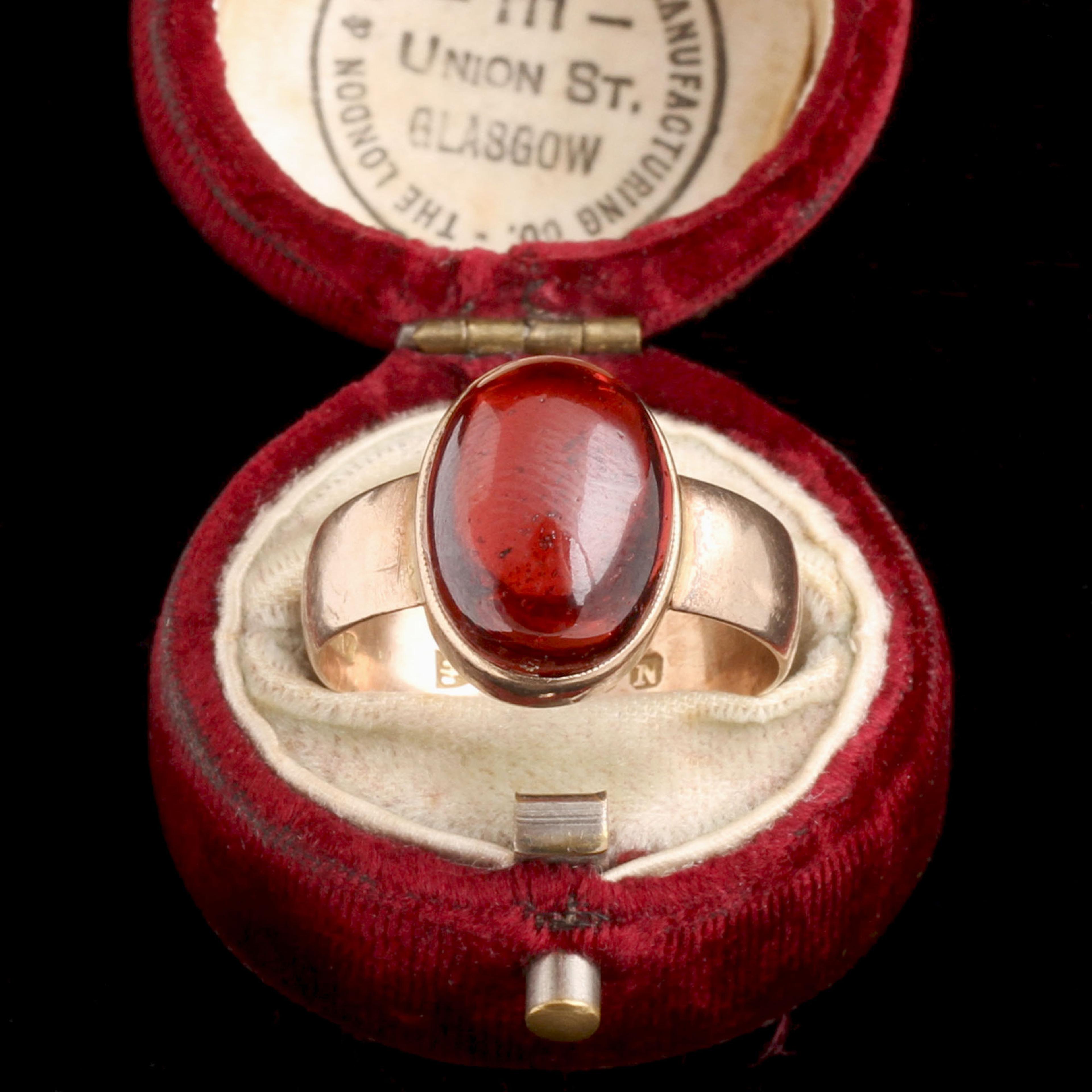 Victorian "Mizpah" Garnet Ring