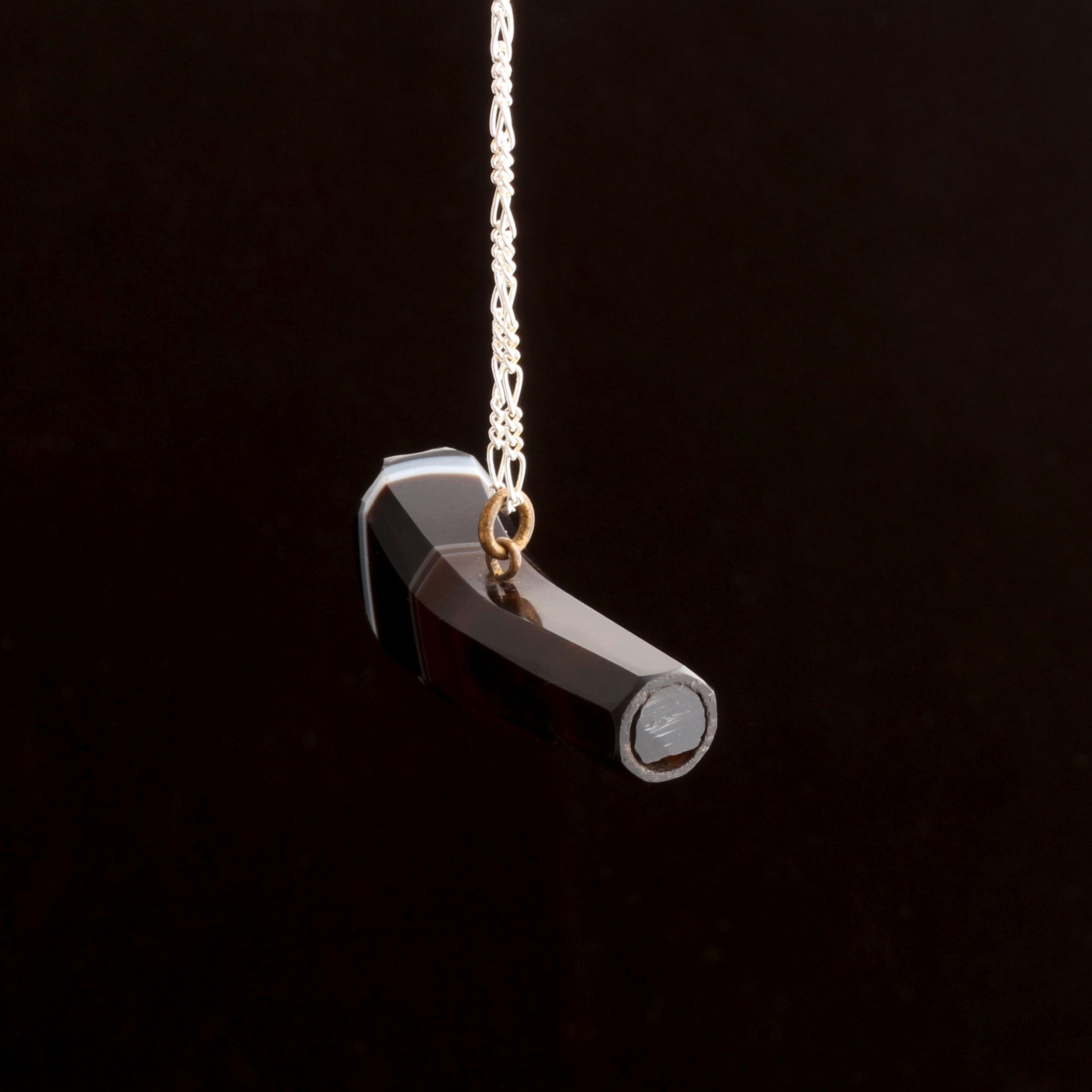 Victorian Carved Agate Whistle Necklace