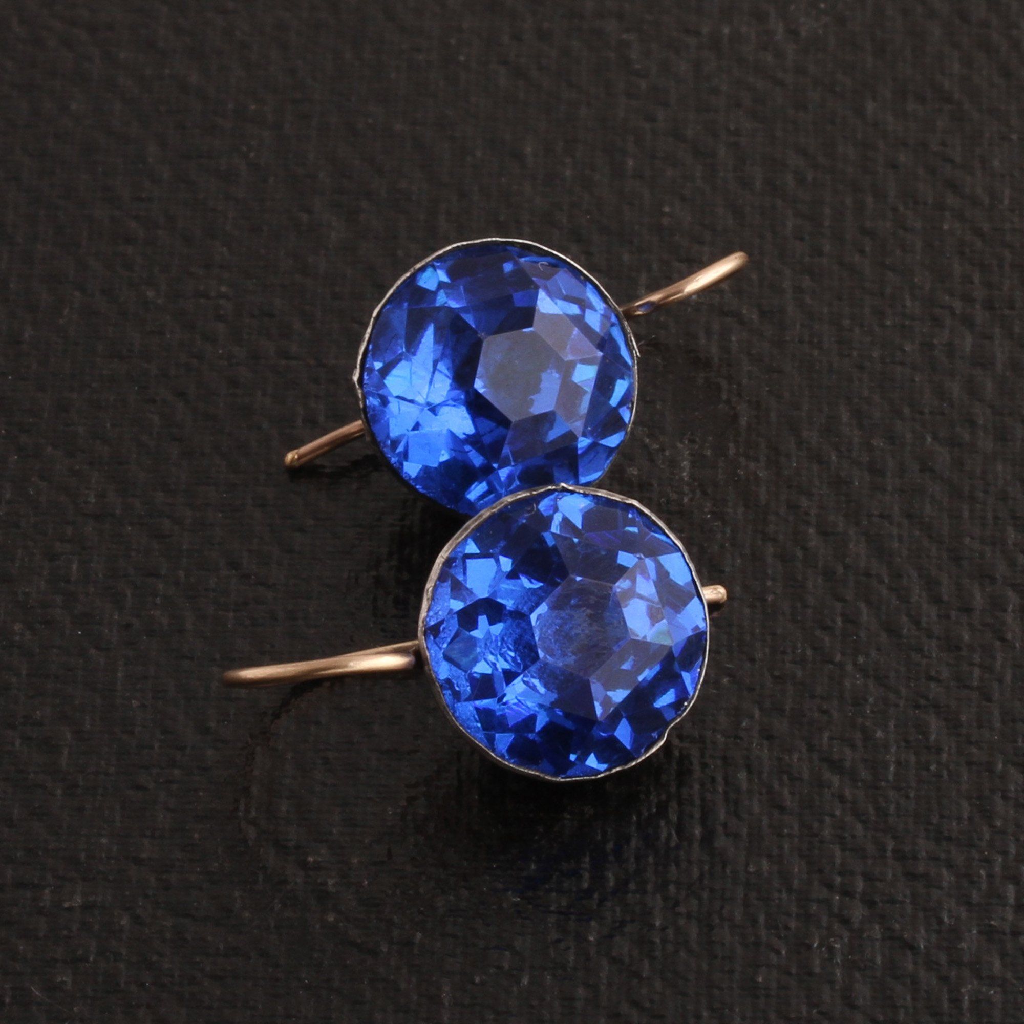 Georgian "Sapphire" Paste Earrings