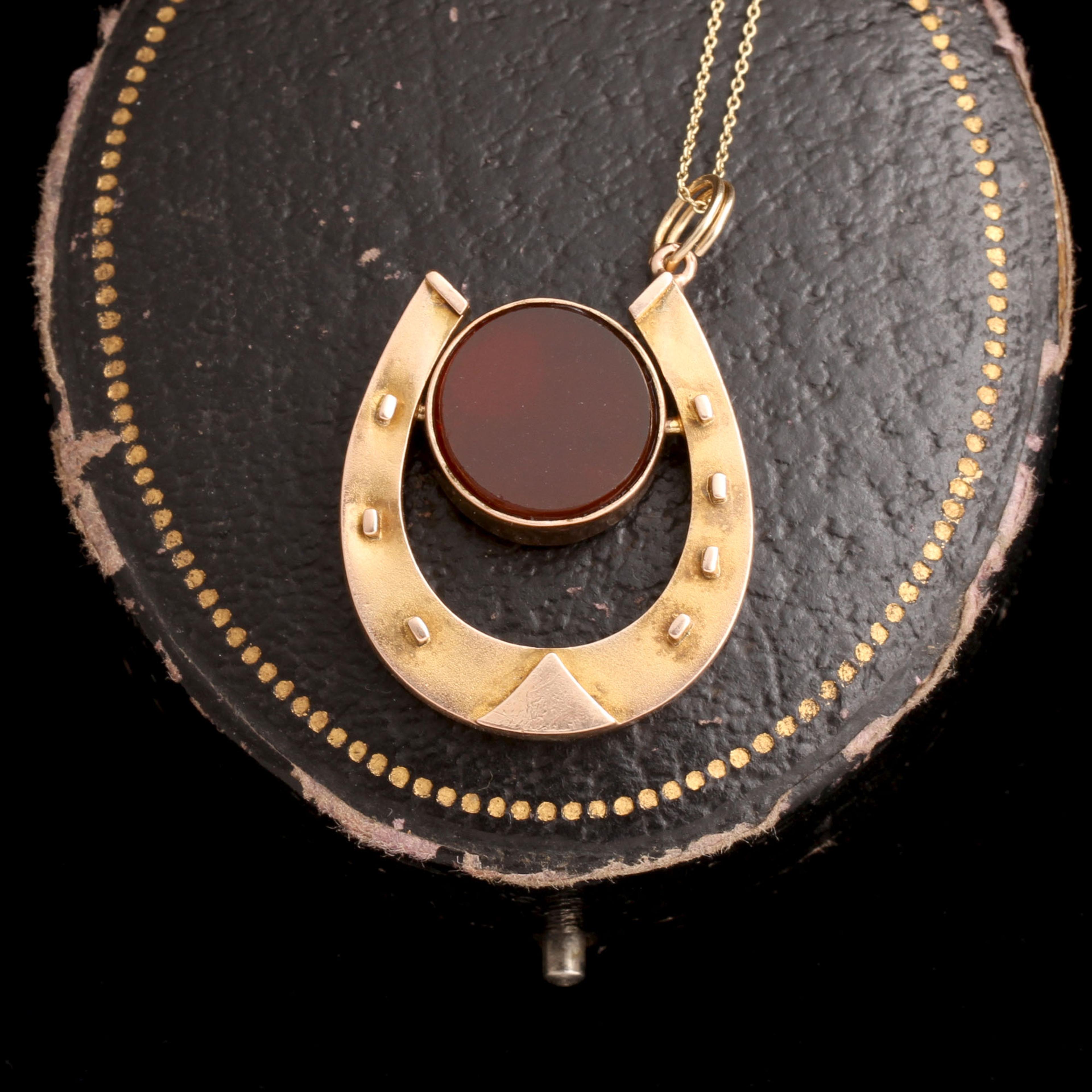 Late Victorian Horseshoe Spinner Pendant