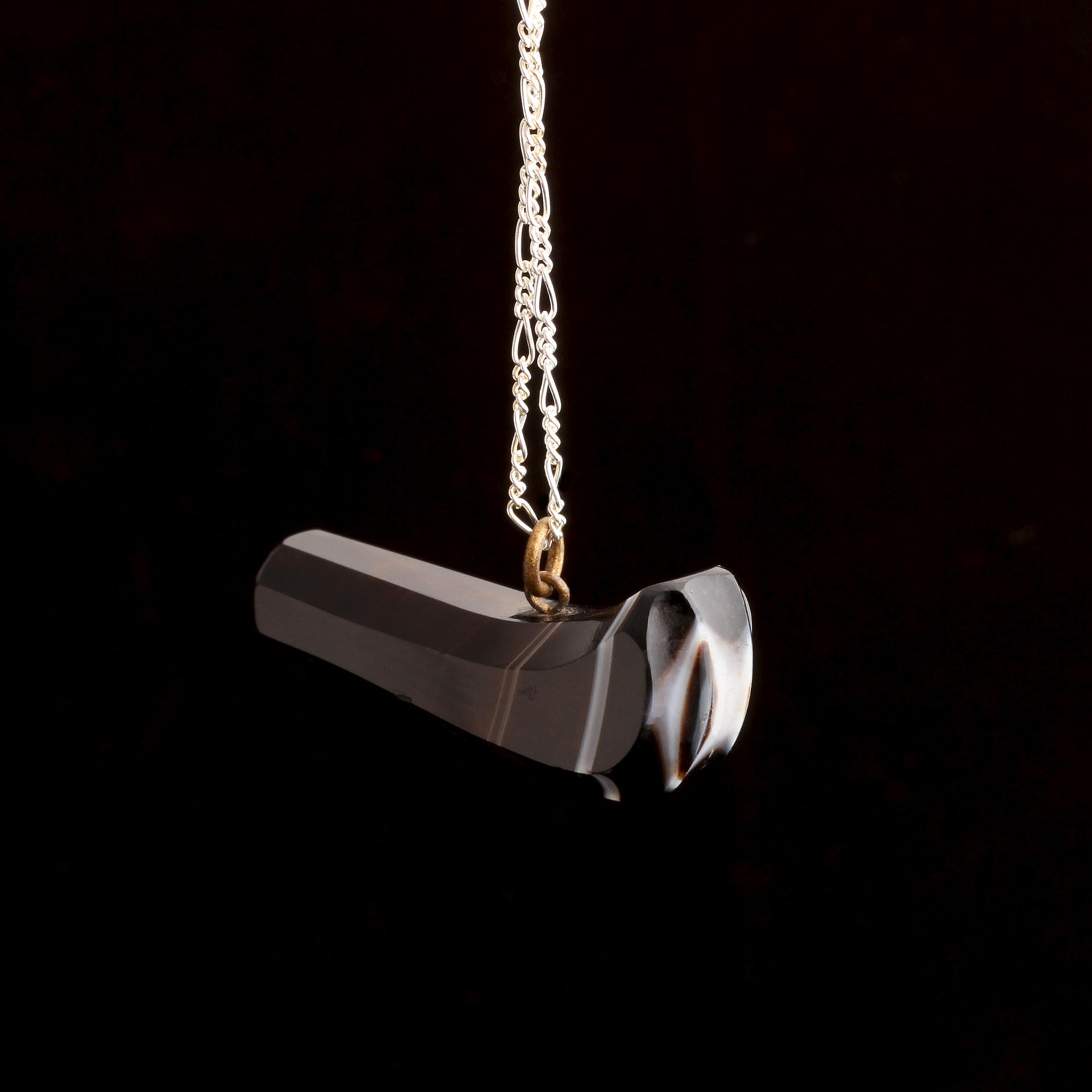 Victorian Carved Agate Whistle Necklace