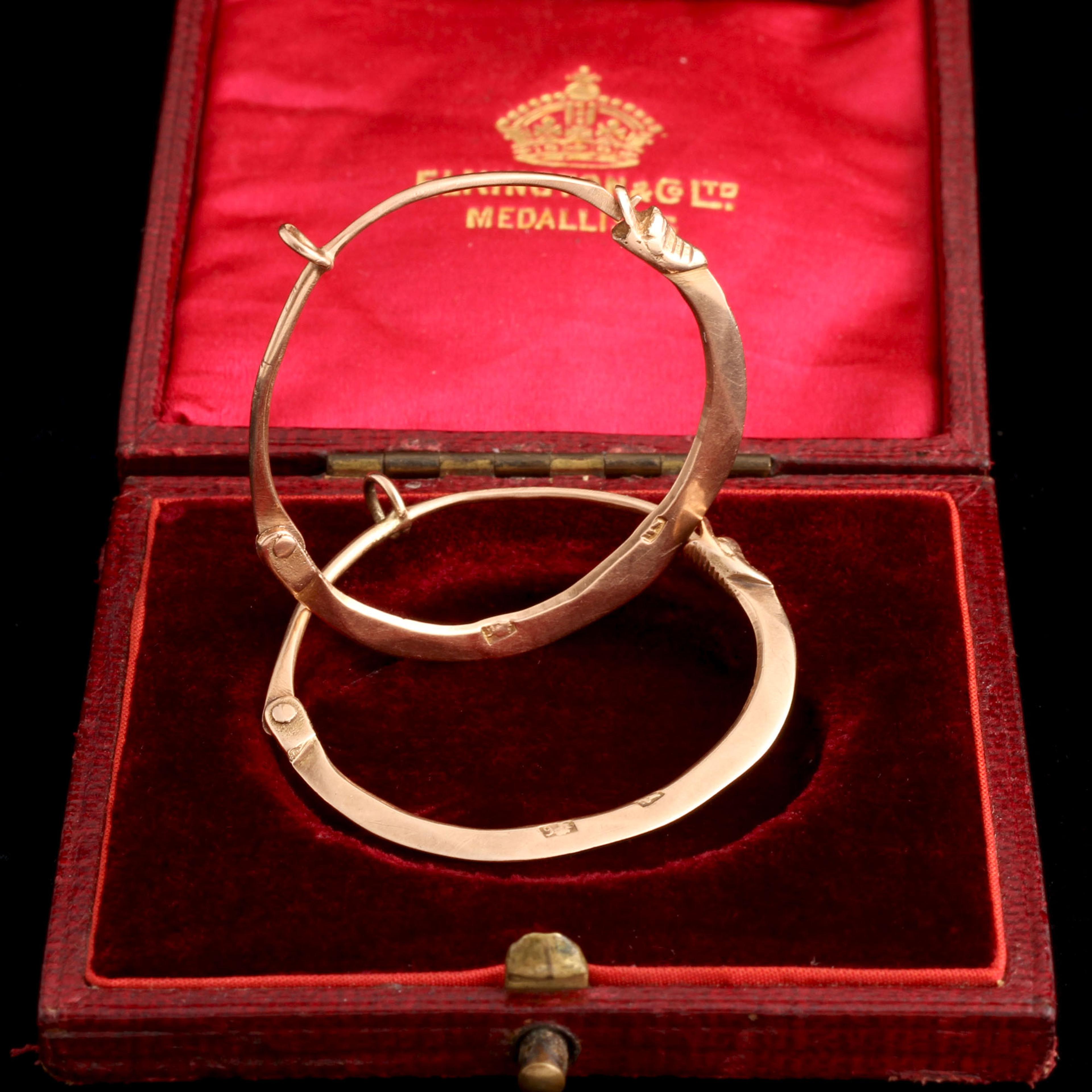 19th Century Sicilian Serpent Hoop Earrings