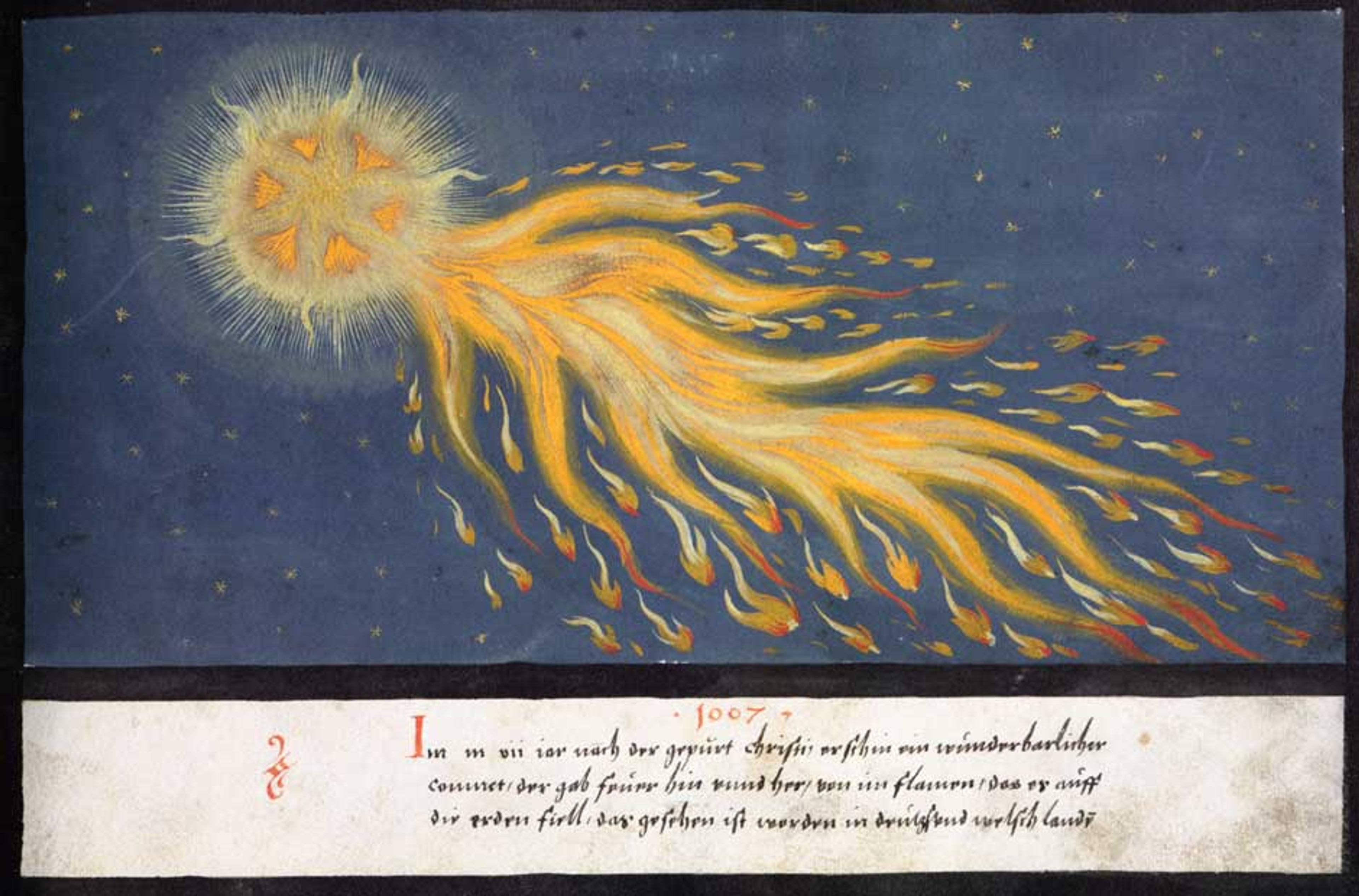 Illustration of Halley's Comet from a 16th century manuscript