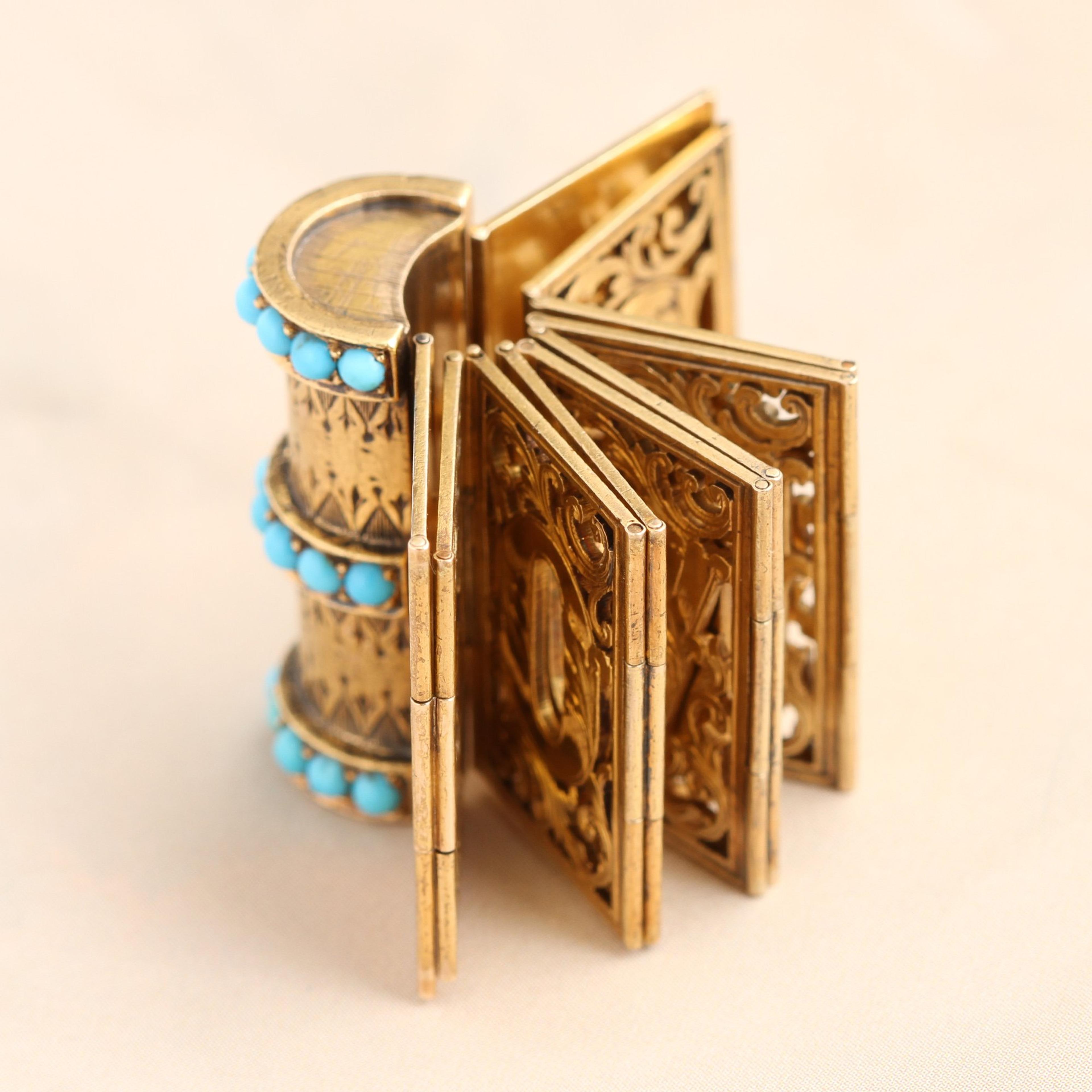 Detail of Victorian  "Souvenir" Folding Book Bracelet