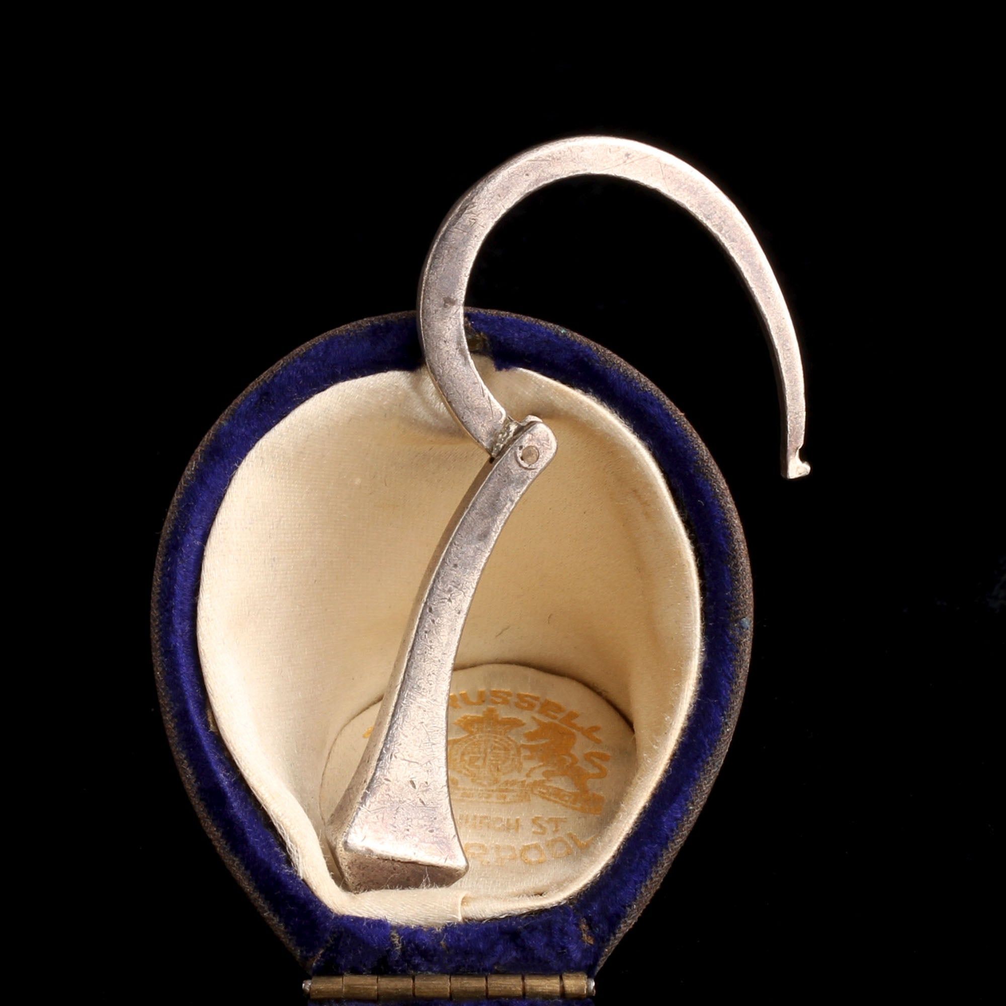 Edwardian Silver Horseshoe Nail Split Ring