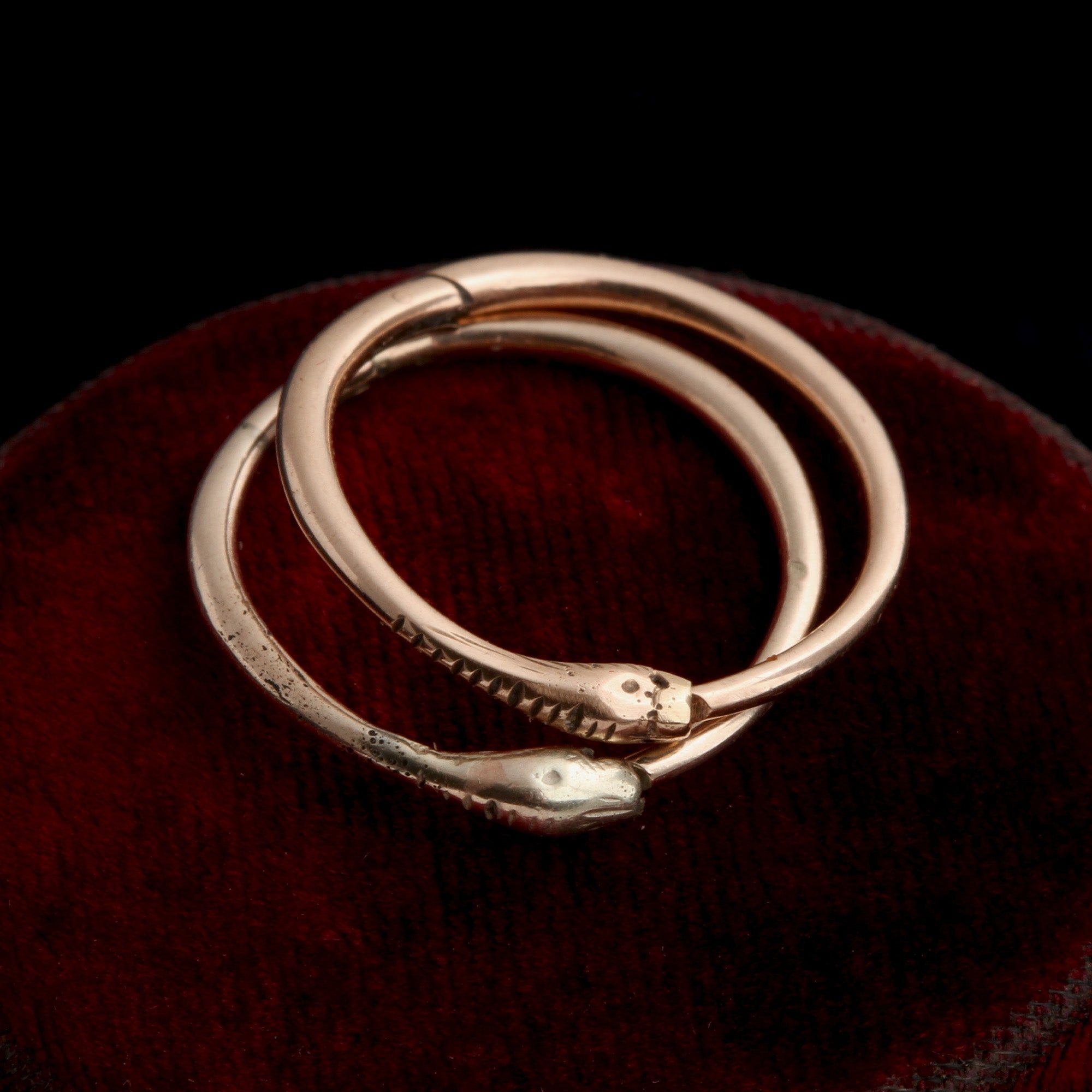 Georgian Serpent Hoop Earrings