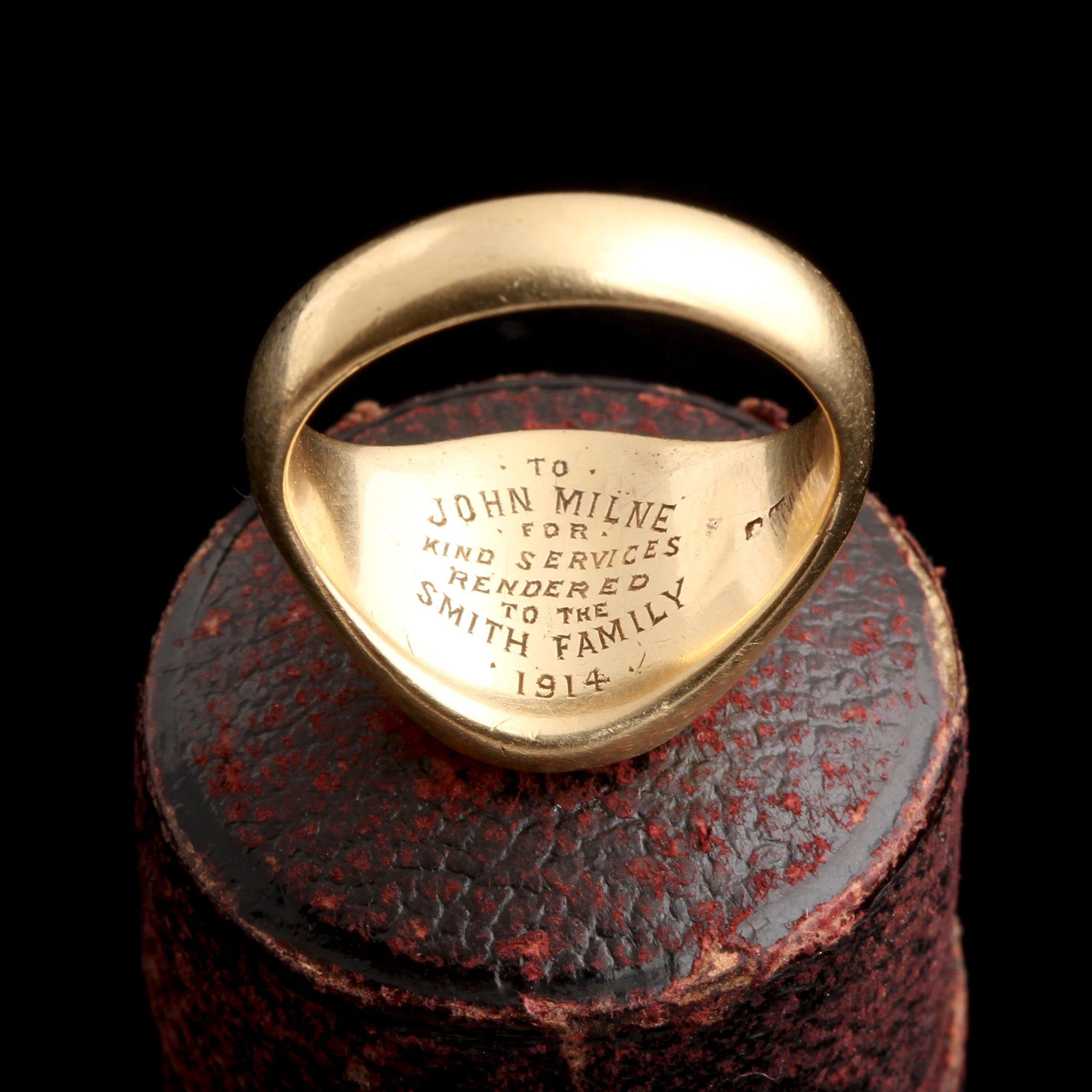Back Detail of Edwardian John Milne Signet Ring