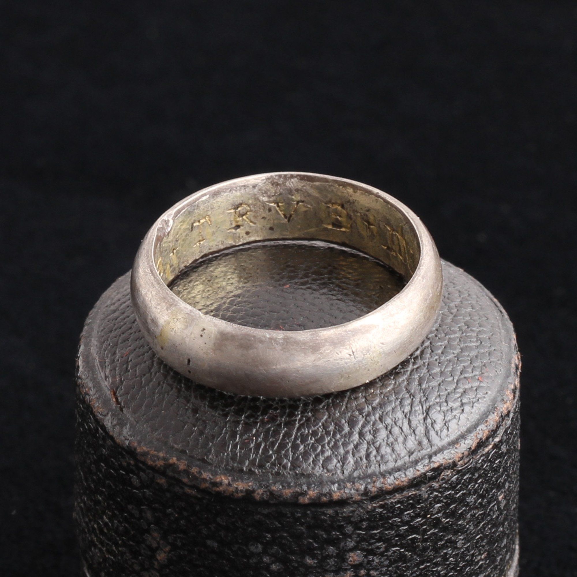"Be + True + In + Hart" Silver Posy Ring